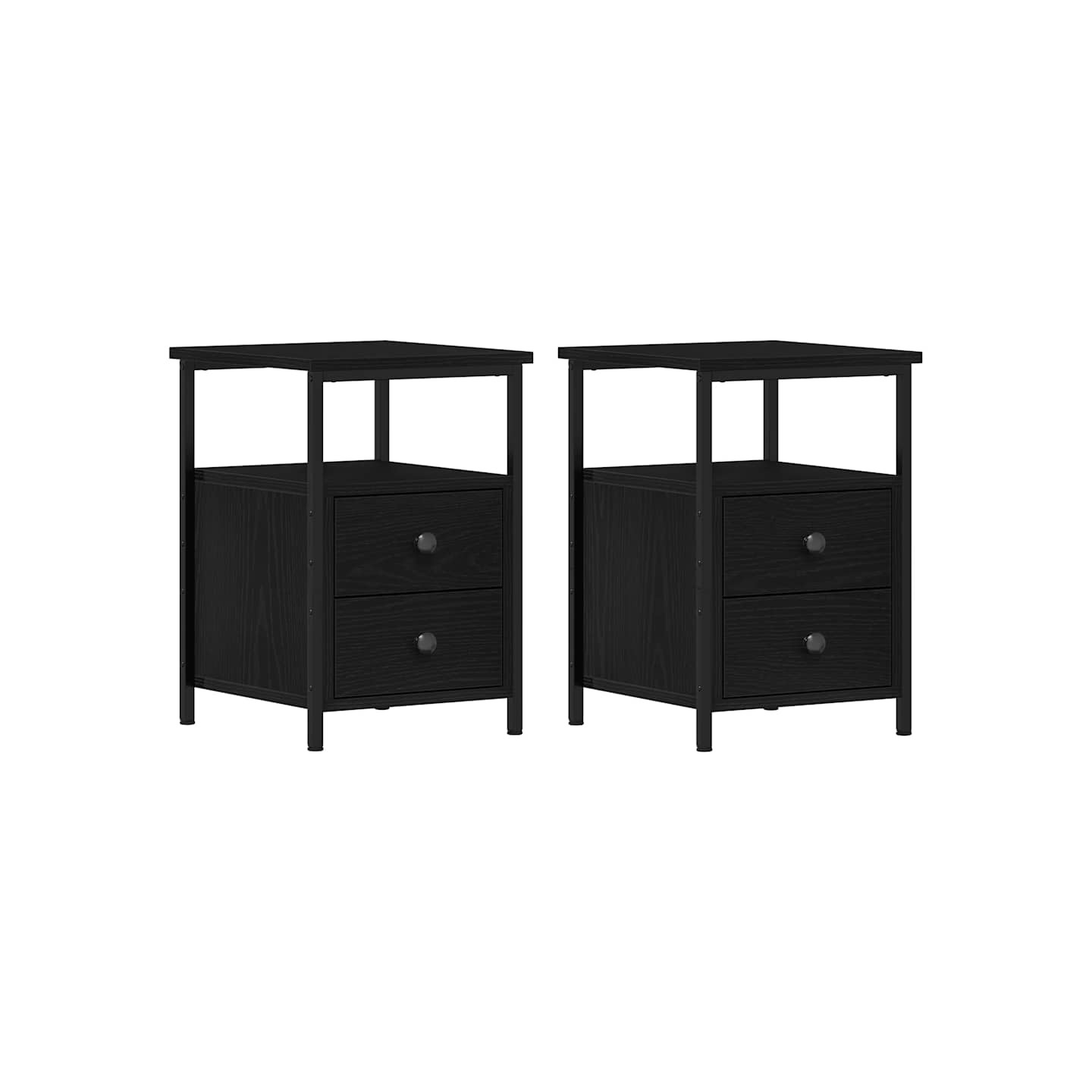 Tables de chevet 2 pièces Chêne noir 34x35,5x50 cm