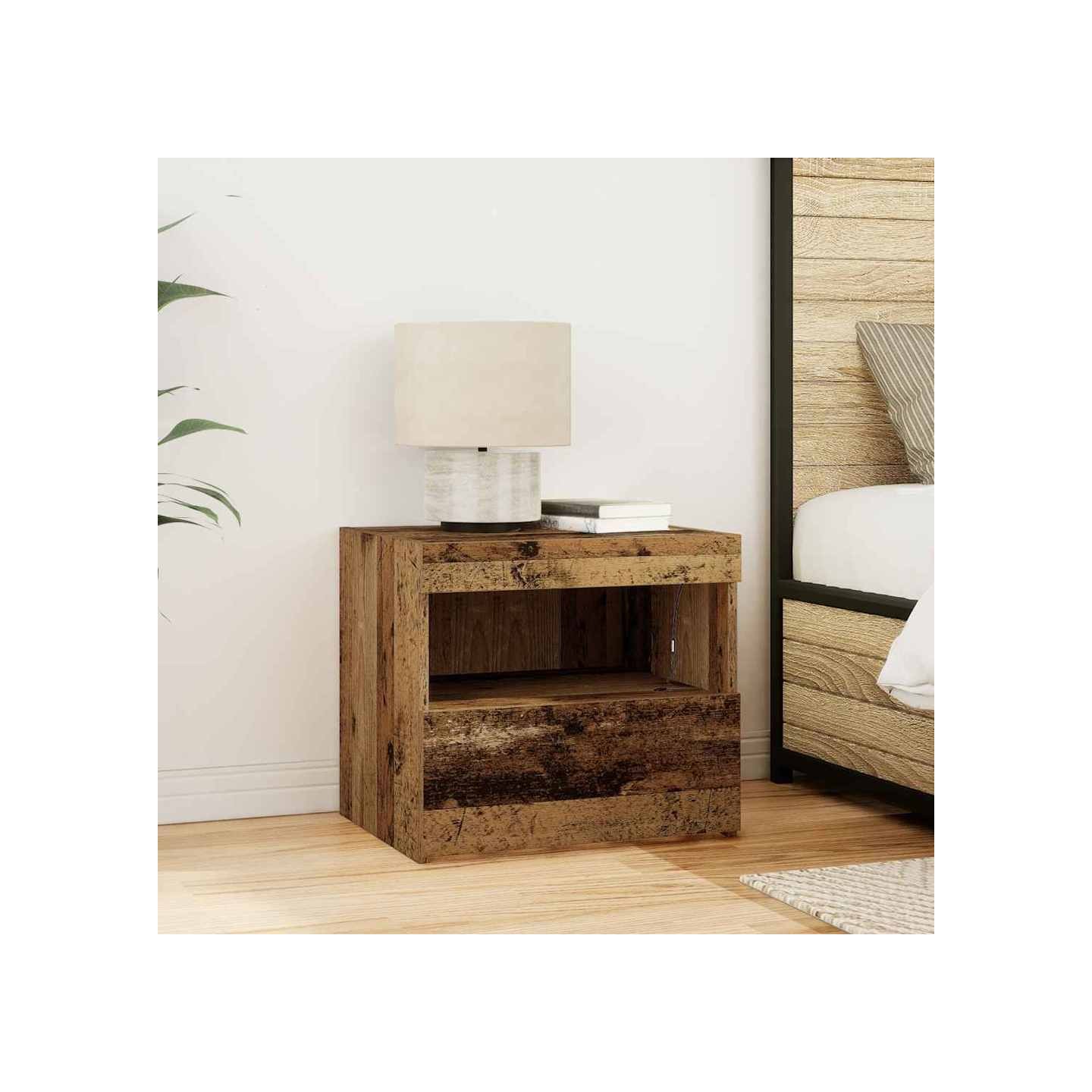 Cabinet de chevet Bois ancien 50 x 40 x 45 cm Bois d'ingénierie