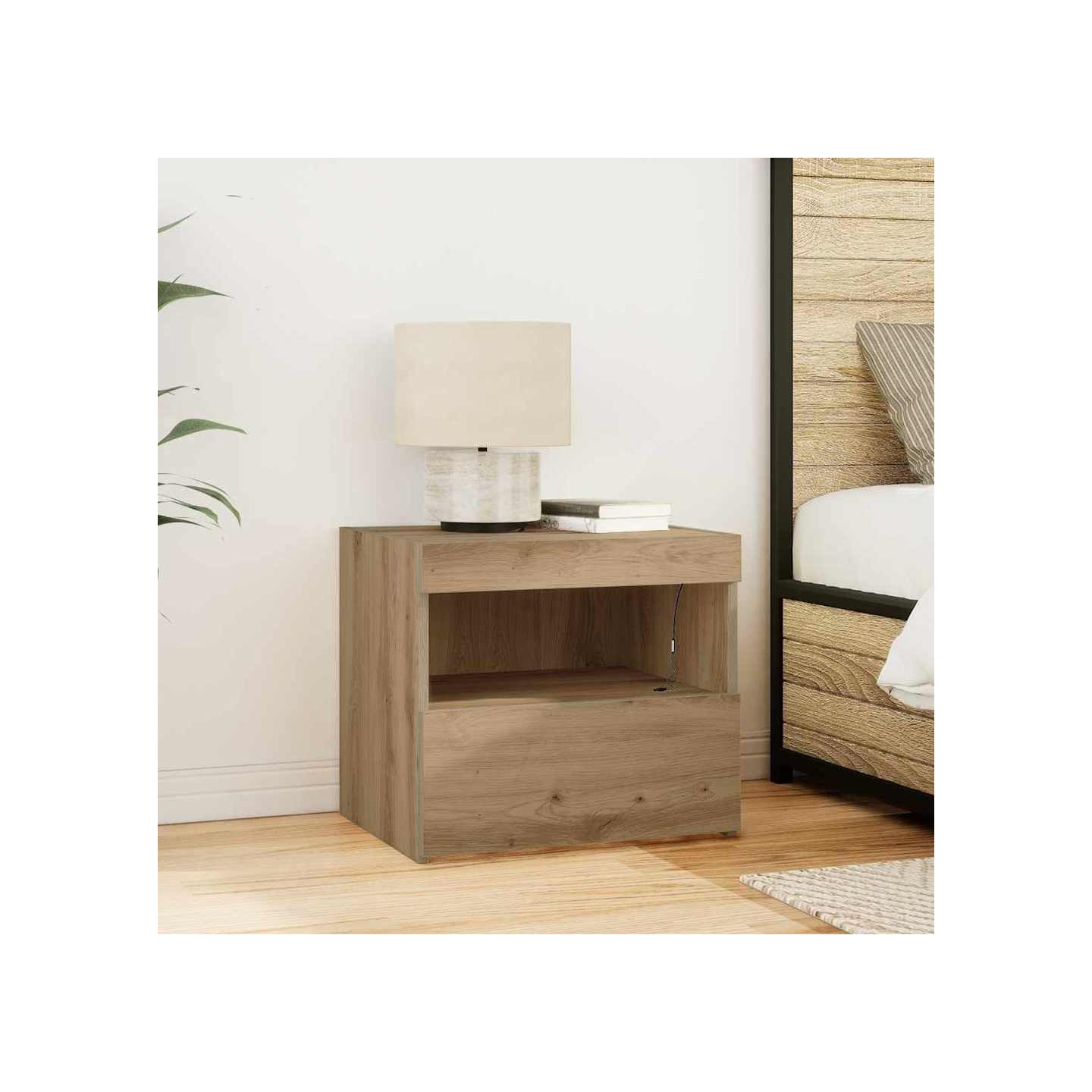 Cabinet de chevet Chêne artisanal 50 x 40 x 45 cm