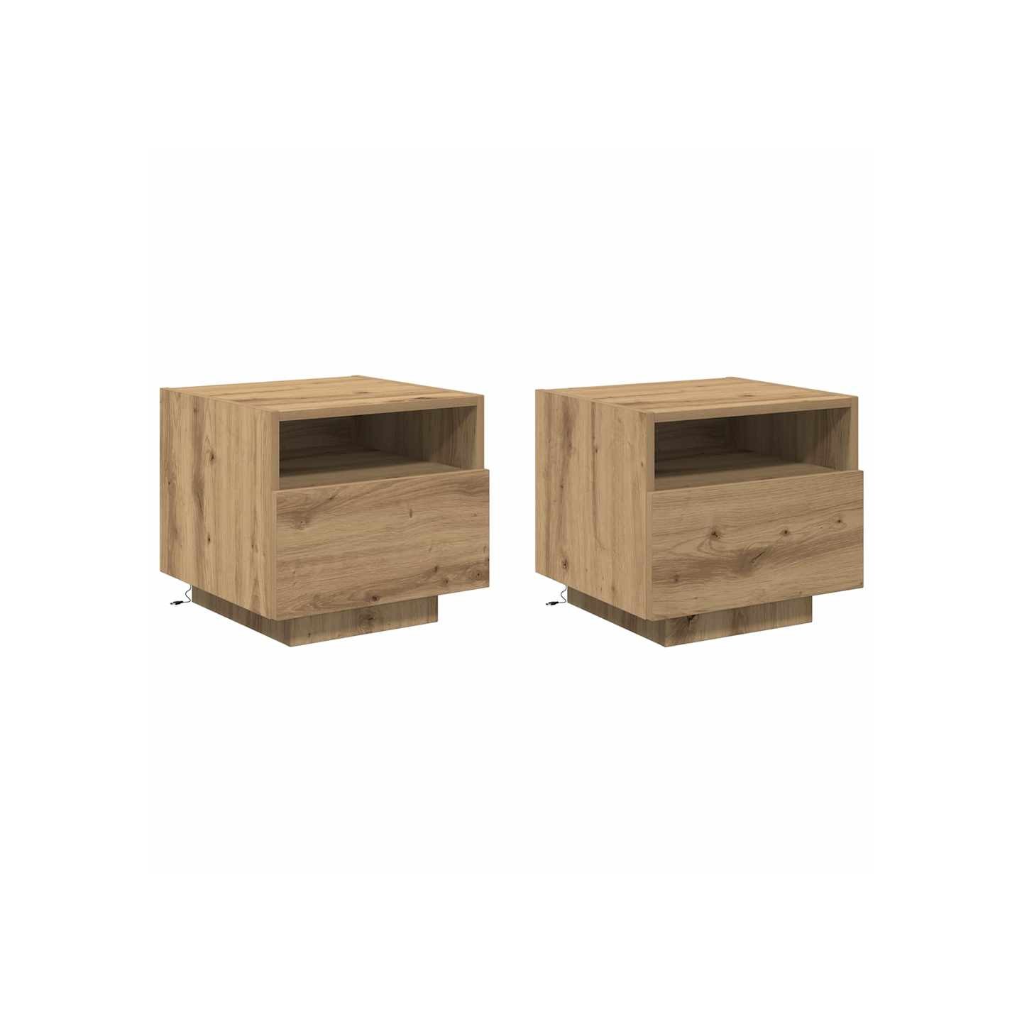 Cabinet de chevet 2 pc Chêne artisanal 40 x 39 x 37 cm