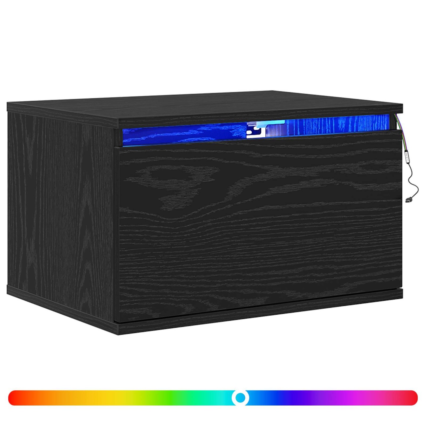 Cabinet de chevet mural Chêne noir 50 x 36 x 30 cm