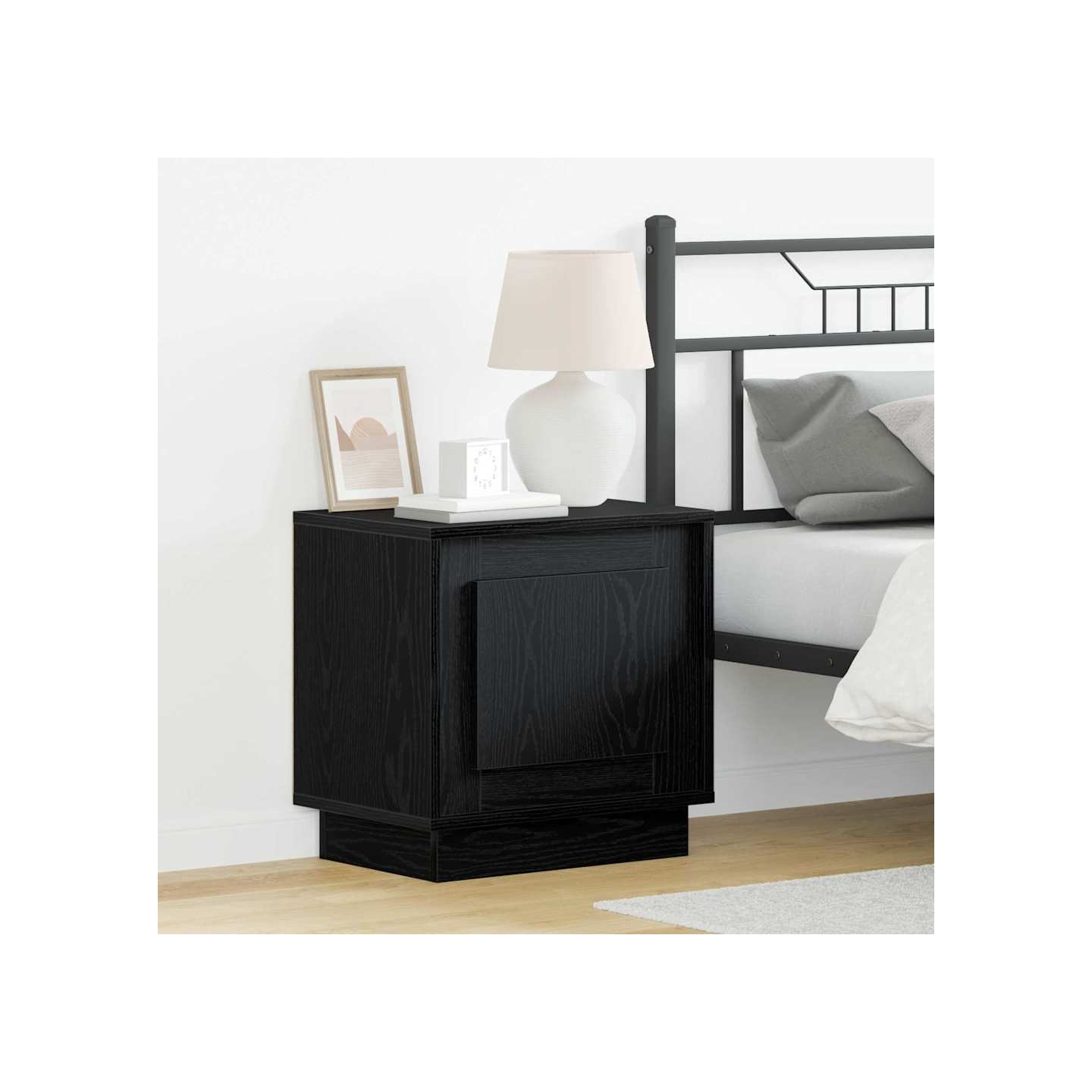 Cabinet de chevet 2 pc Noir 44 x 34,5 x 45 cm Bois d'ingénierie