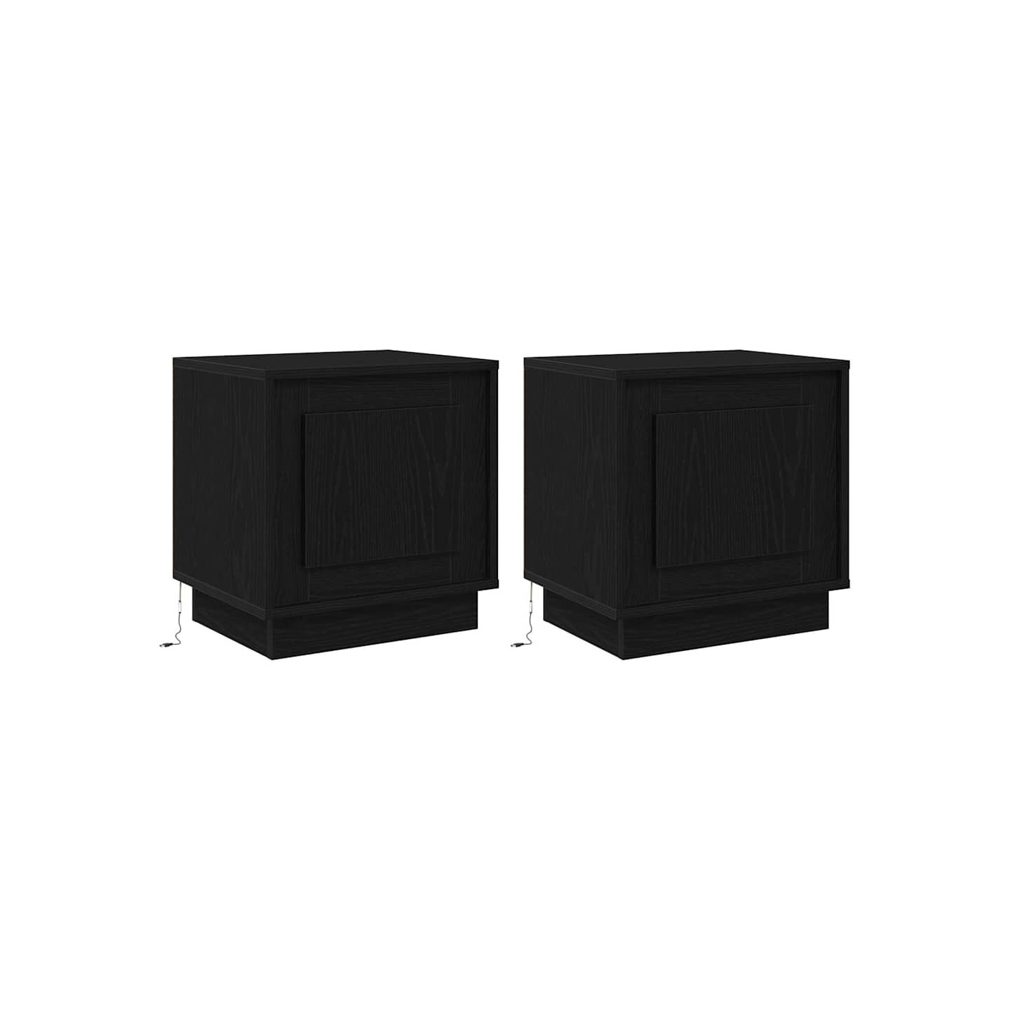 Cabinet de chevet 2 pc Noir 44 x 34,5 x 45 cm Bois d'ingénierie