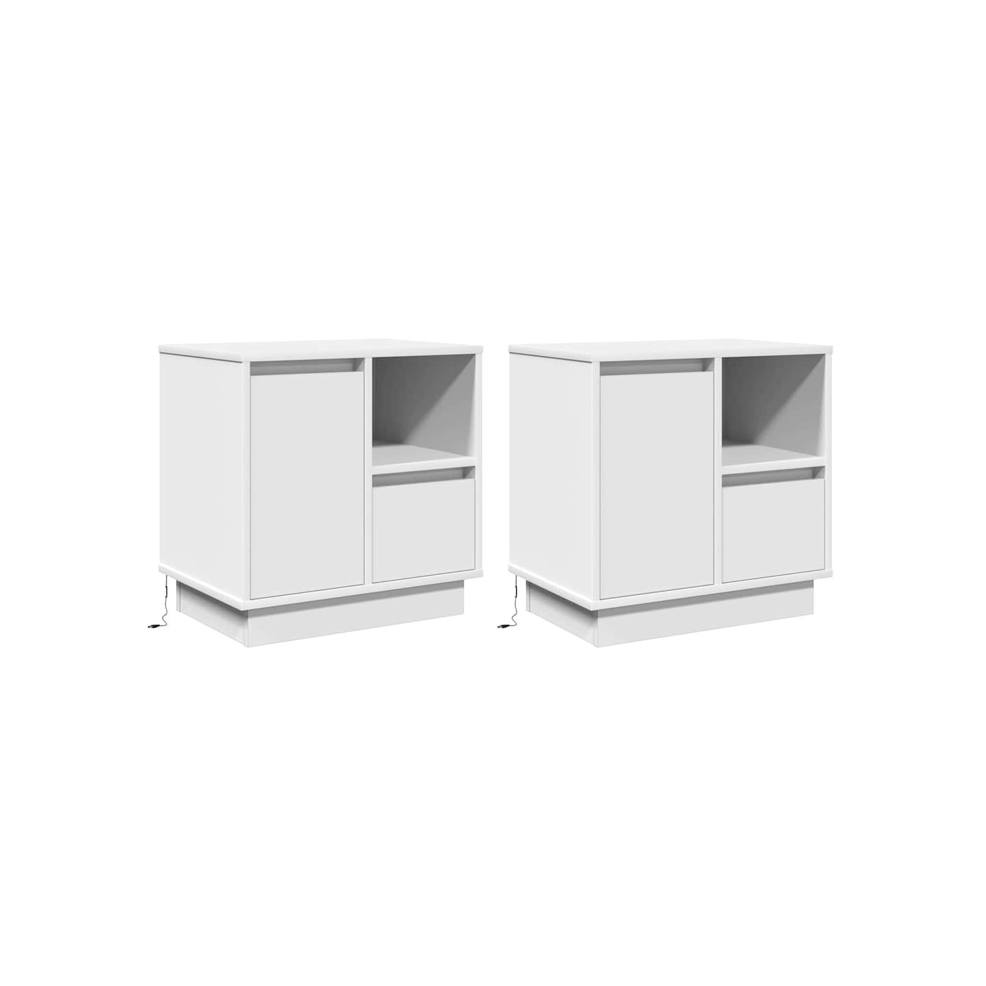Cabinet de chevet 2 pc Blanc 50 x 34,5 x 50 cm.