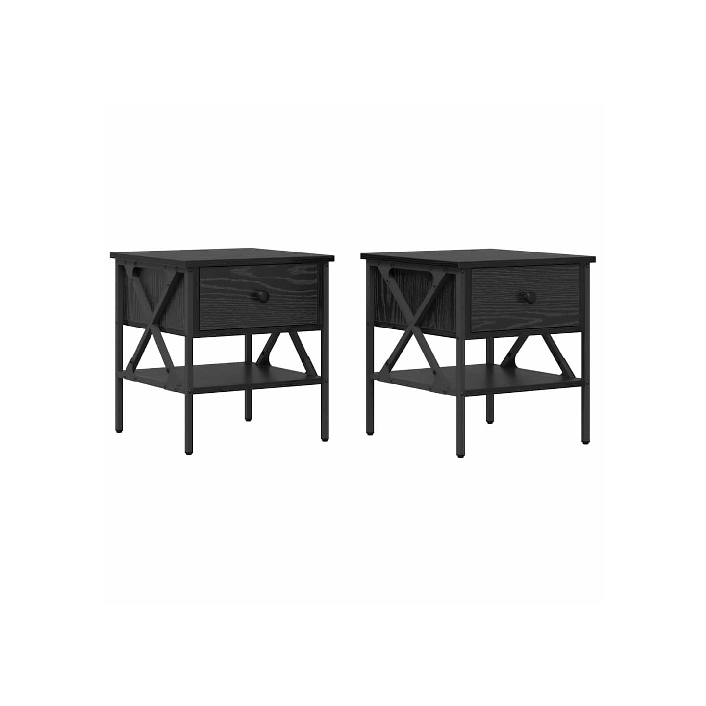 Table de chevet 2 pc Chêne noir 40 x 42 x 45 cm