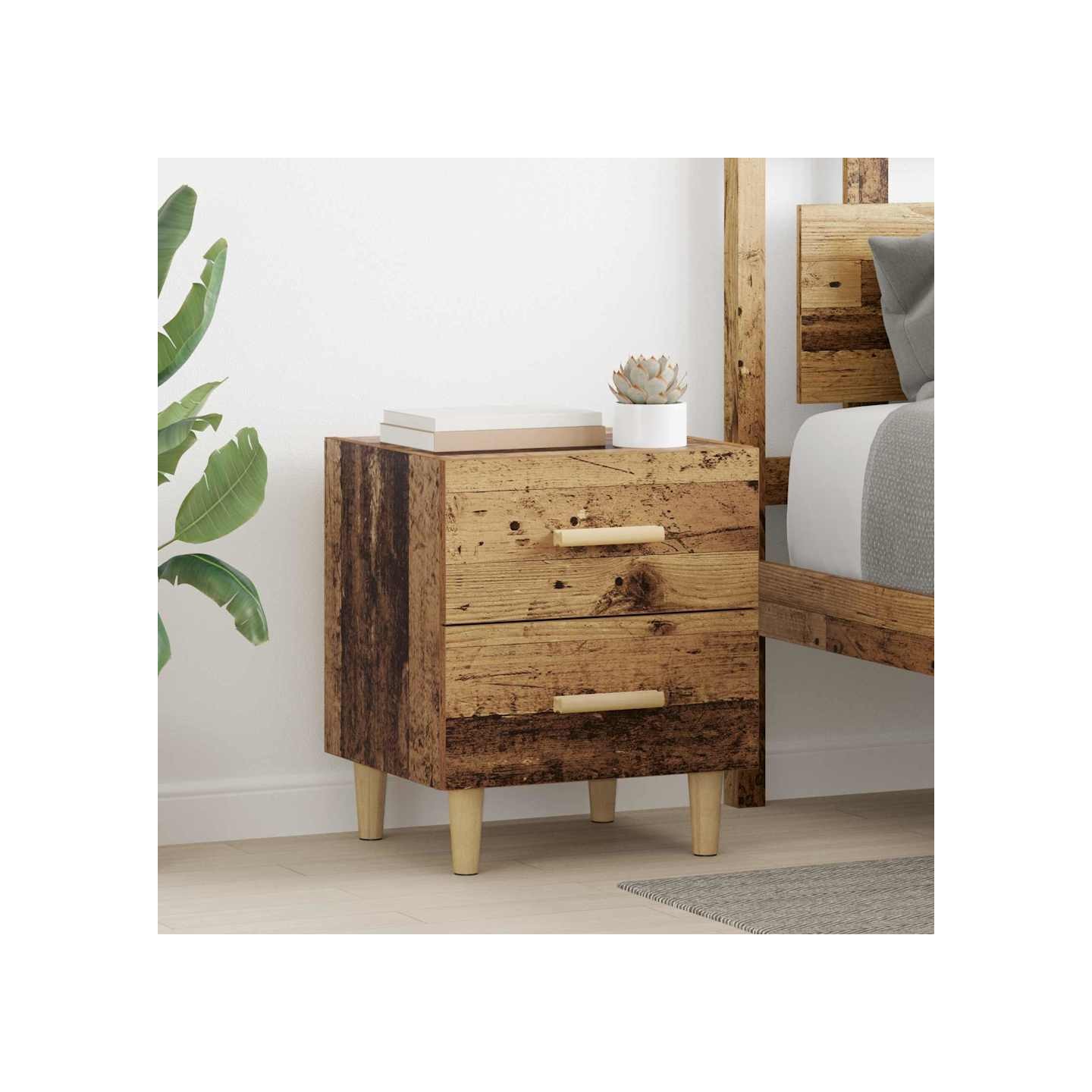 Armoire de lit Bois ancien 40 x 35 x 47.5cm Bois d'ingénierie