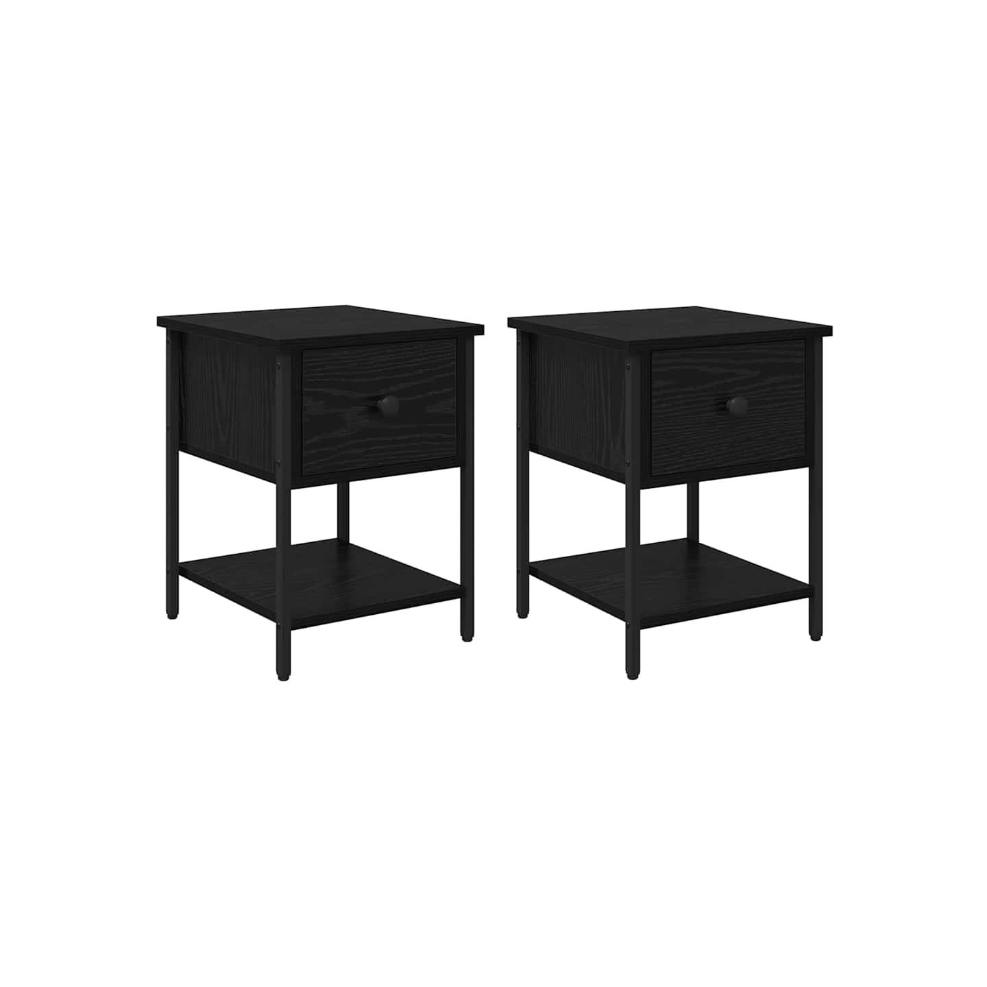 Table de chevet 2 pièces Chêne noir 34 x 35,5 x 45 cm