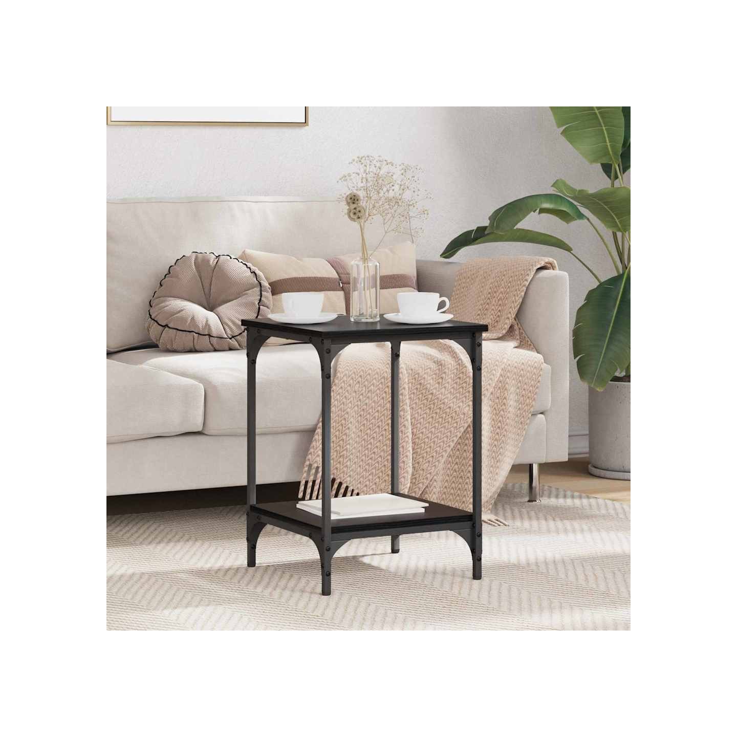 Table basse Chêne noir 40 x 40 x 55 cm Bois d'ingénierie