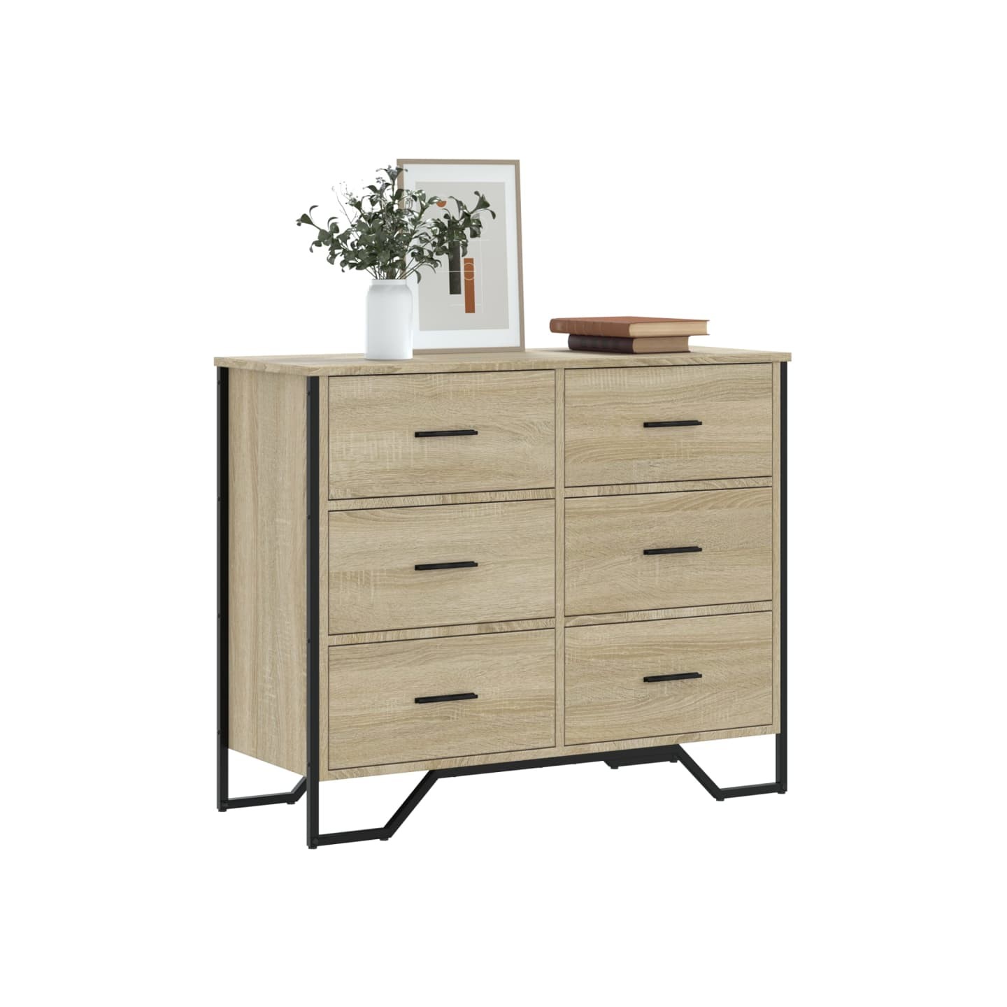 Commode chêne sonoma 91x35,5x74,5 cm bois d'ingénierie