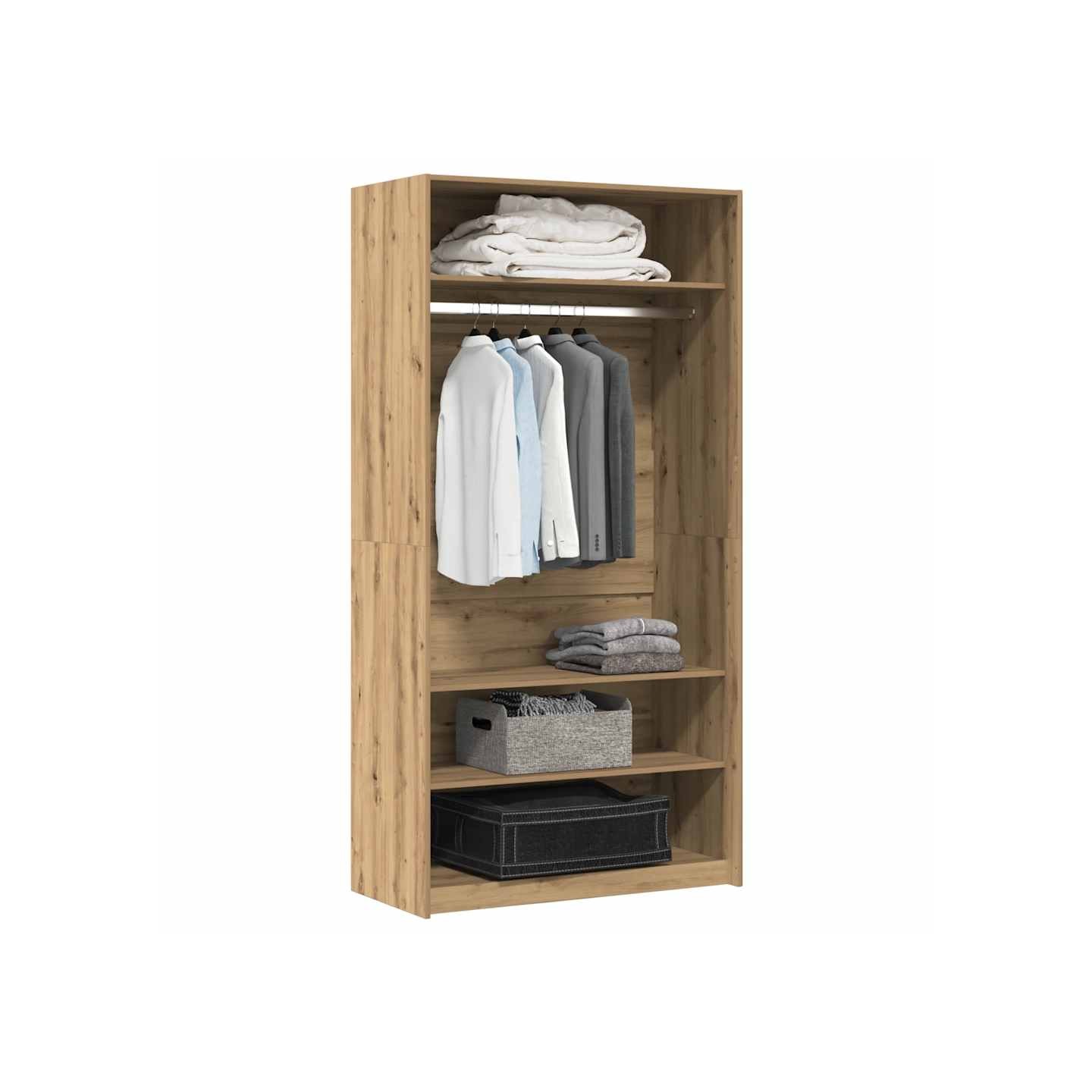 Garde-robe chêne artisanal 100x50x200 cm bois d'ingénierie
