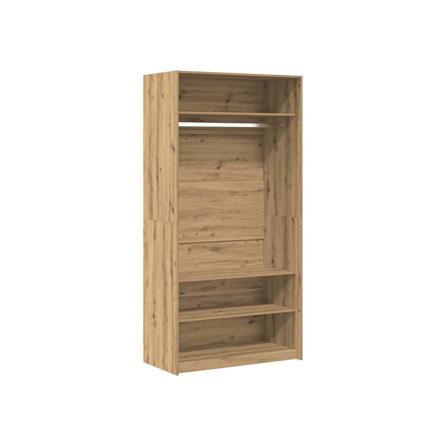 Garde-robe chêne artisanal 100x50x200 cm bois d'ingénierie