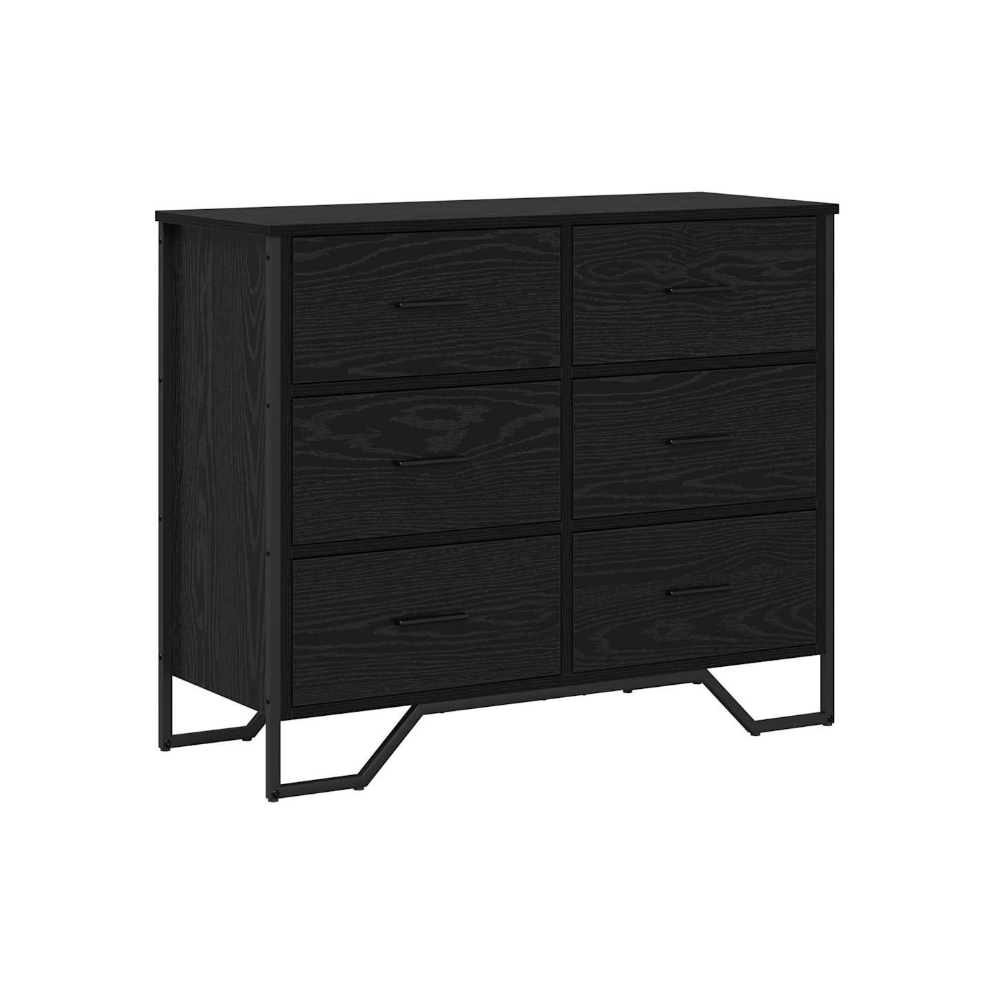 Commode 6-Tiroir Chêne noir 91 x 35,5 x 74,5 cm