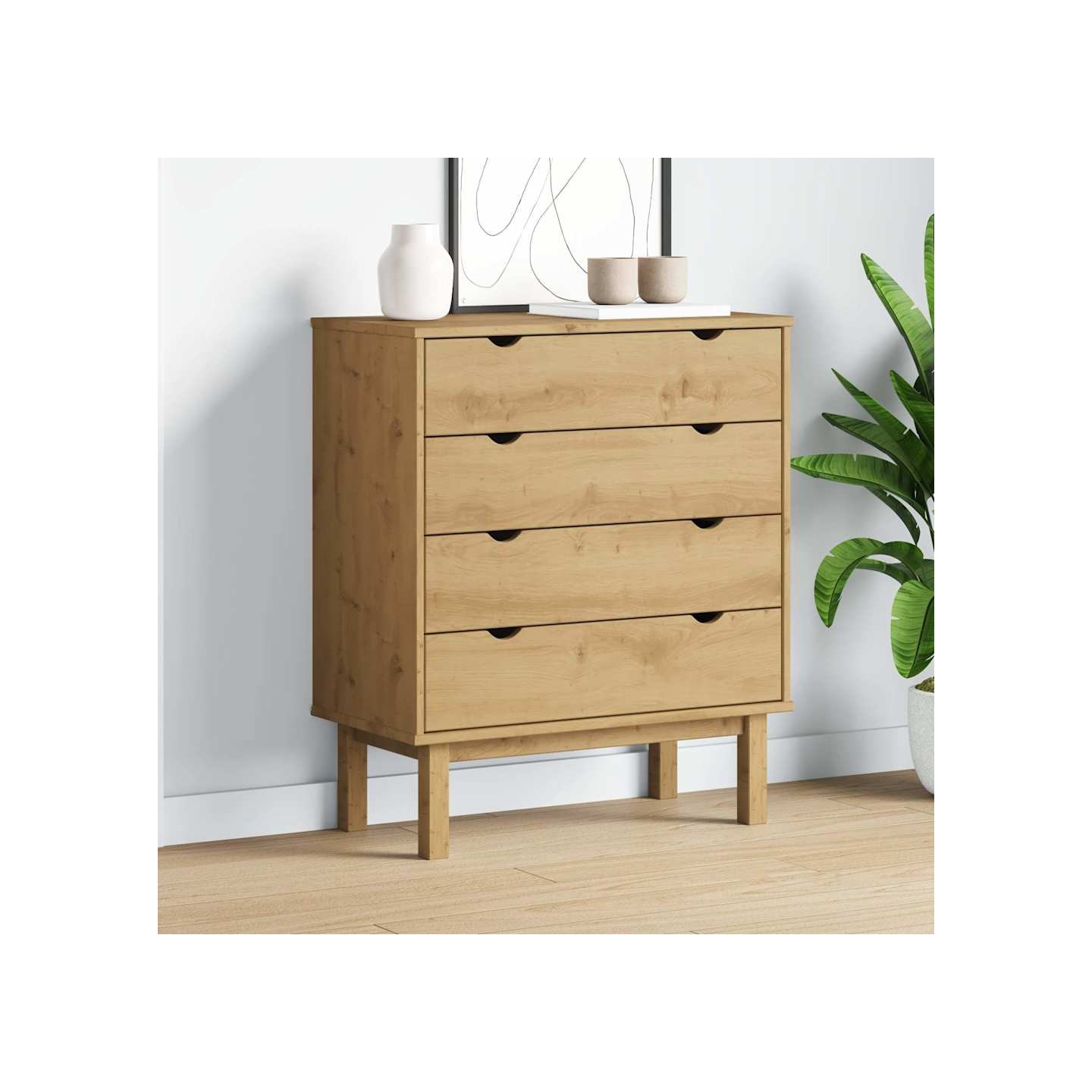Commode OTTA 76,5x39,5x90 cm Bois de pin massif