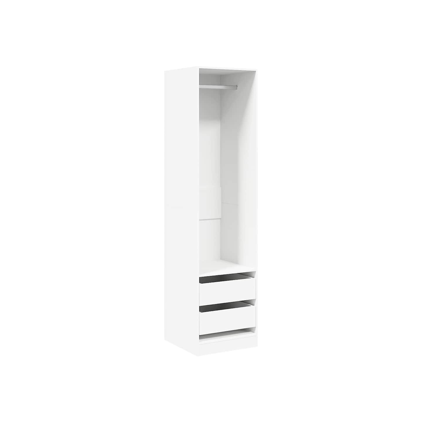 Garde-robe avec tiroirs Blanc 50x50x200 cm Bois d'ingénierie