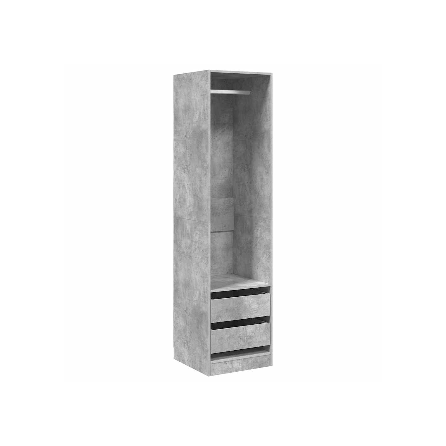 Garde-robe avec tiroirs Gris béton 50x50x200 cm Bois ingénierie