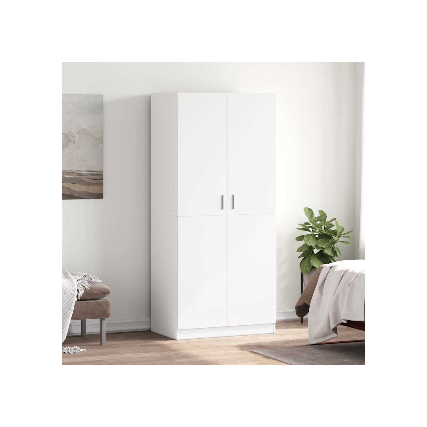 Garde-robe Blanc 80x52x180 cm Bois d’ingénierie