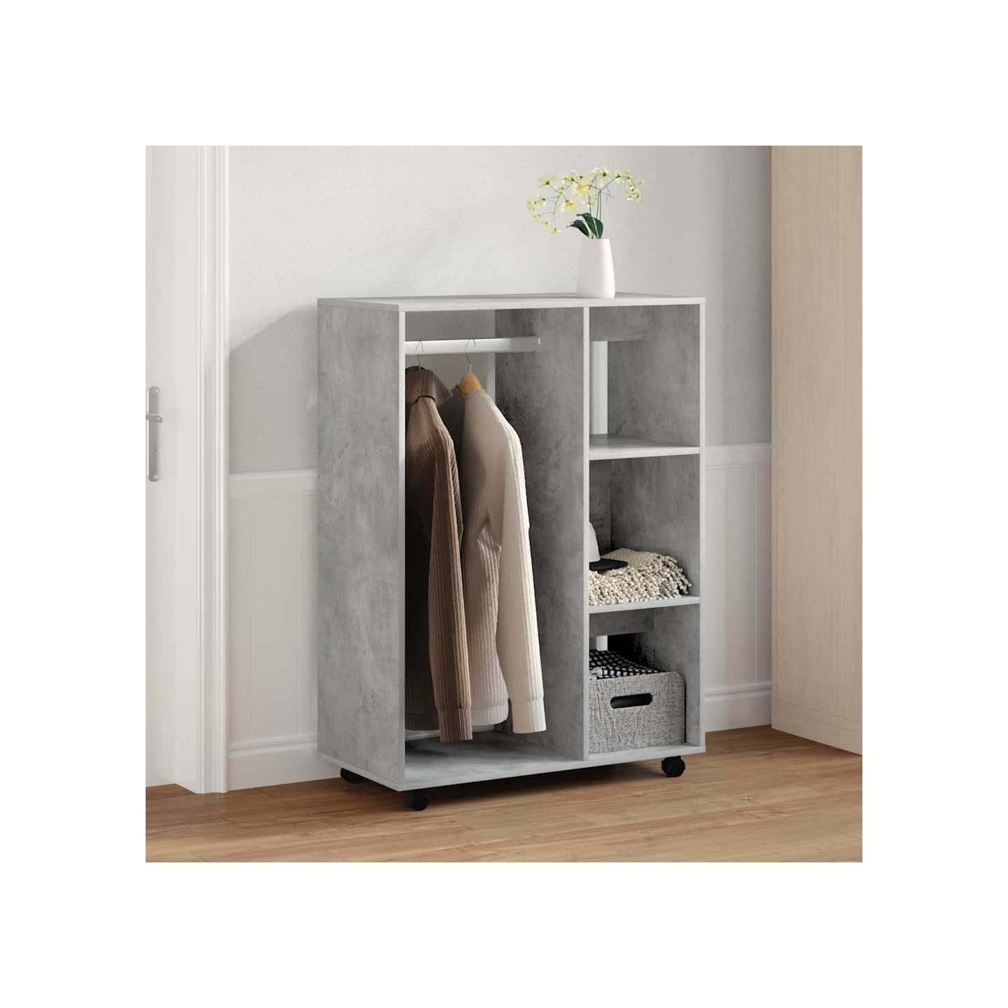 Garde-robe Gris béton 80x40x110 cm Bois d’ingénierie