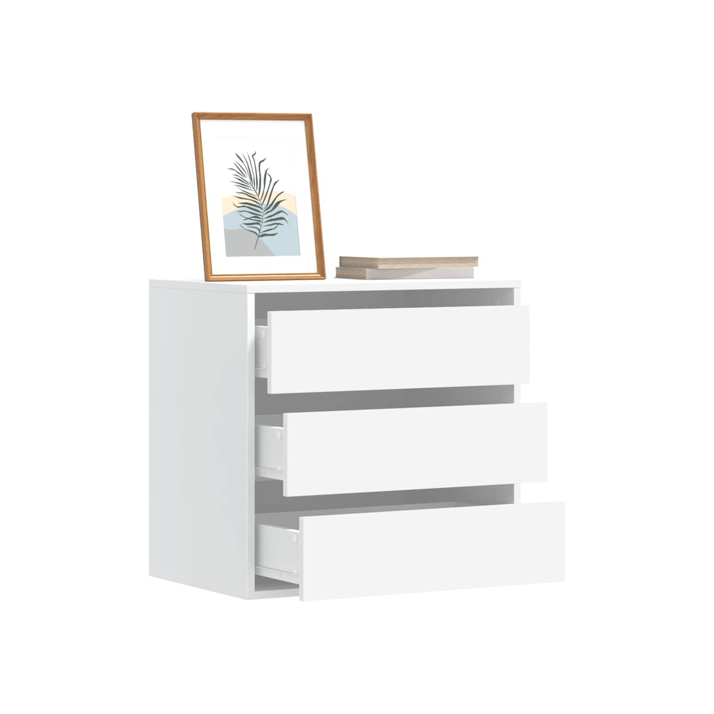 Commode d'angle blanc 60x41x58 cm bois d'ingénierie