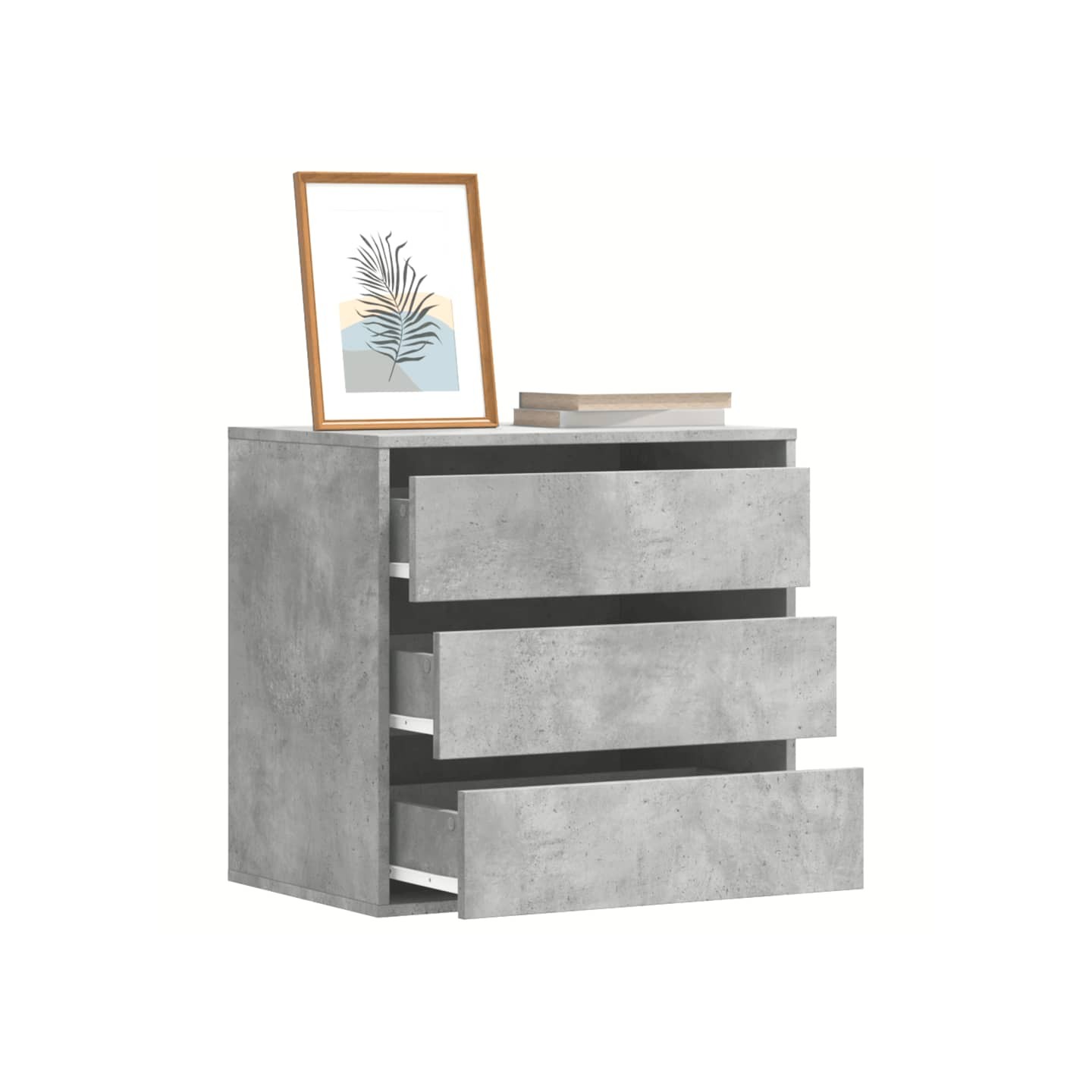 Commode d'angle gris béton 60x41x58 cm bois d'ingénierie