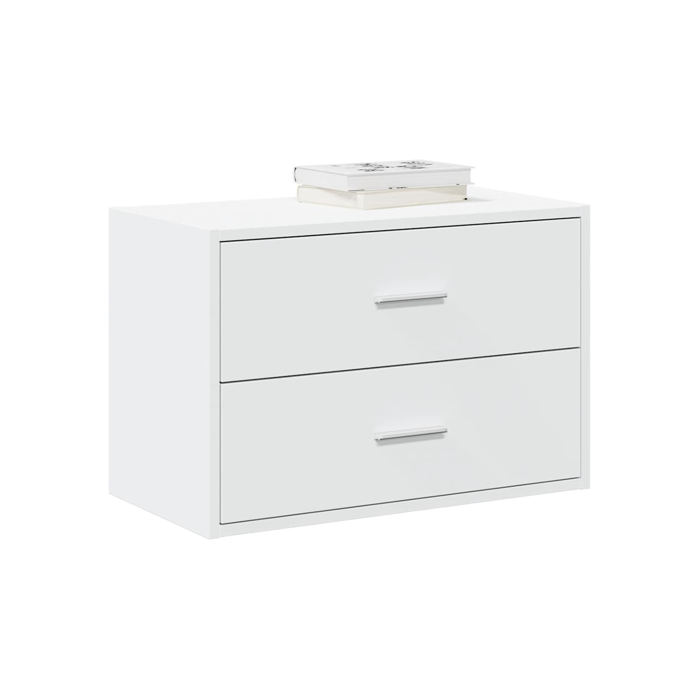 Armoire avec 2 tiroirs blanc 60x31x40 cm bois d'ingénierie
