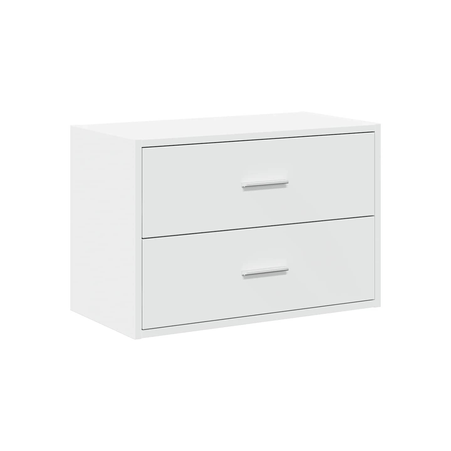 Armoire avec 2 tiroirs blanc 60x31x40 cm bois d'ingénierie
