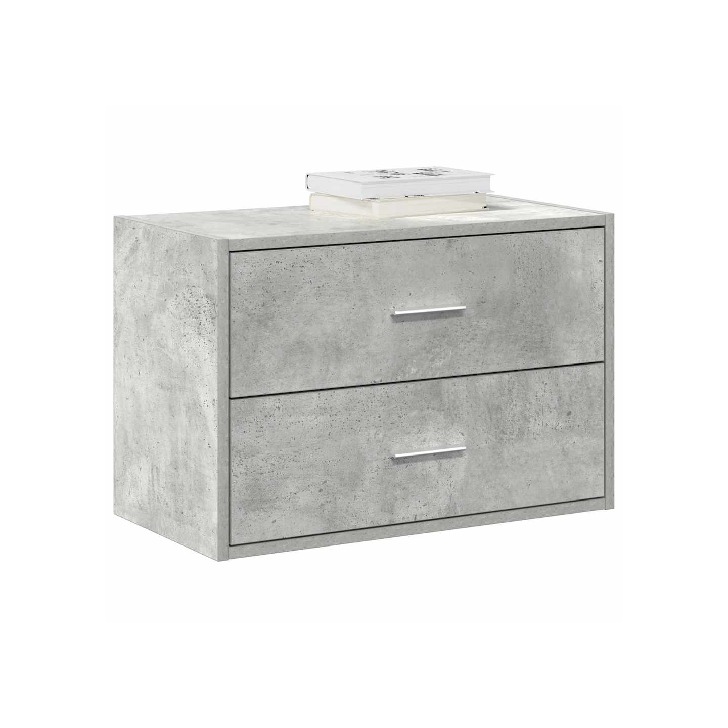 Armoire avec 2 tiroirs gris béton 60x31x40 cm bois d'ingénierie