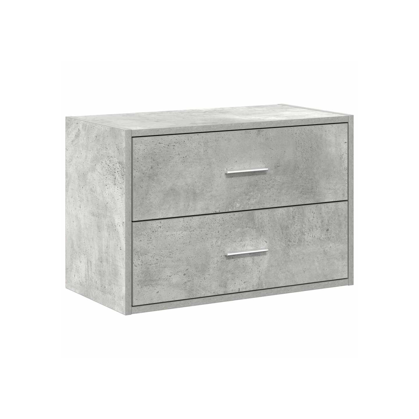 Armoire avec 2 tiroirs gris béton 60x31x40 cm bois d'ingénierie