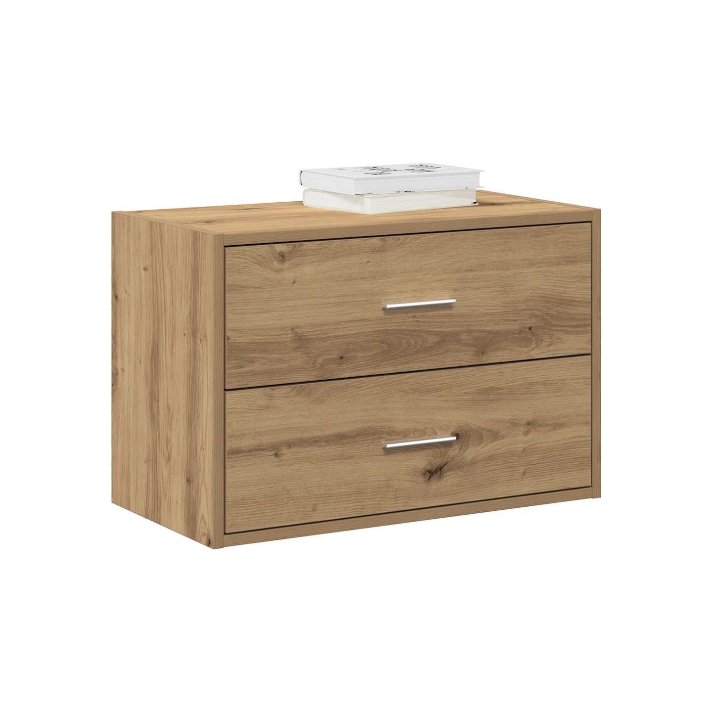 Armoire avec 2 tiroirs chêne artisanal bois d'ingénierie