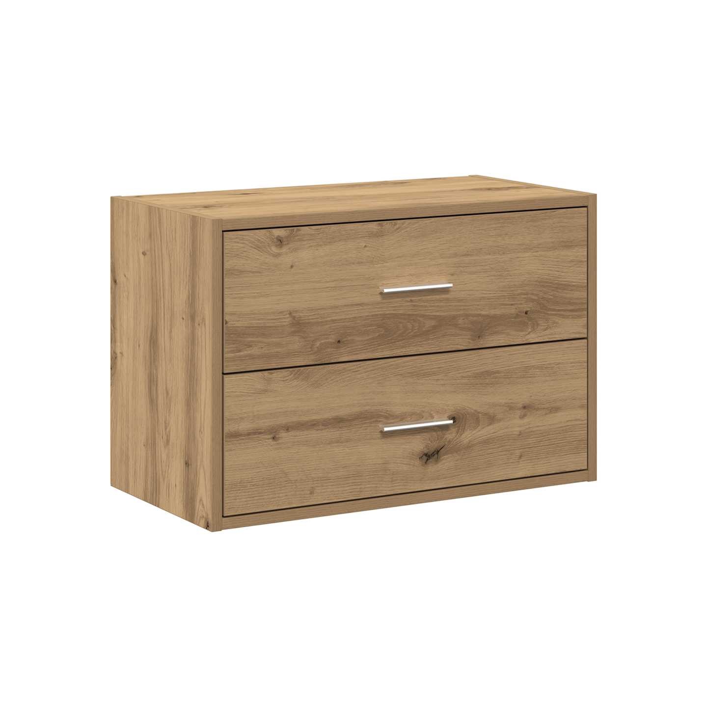 Armoire avec 2 tiroirs chêne artisanal bois d'ingénierie