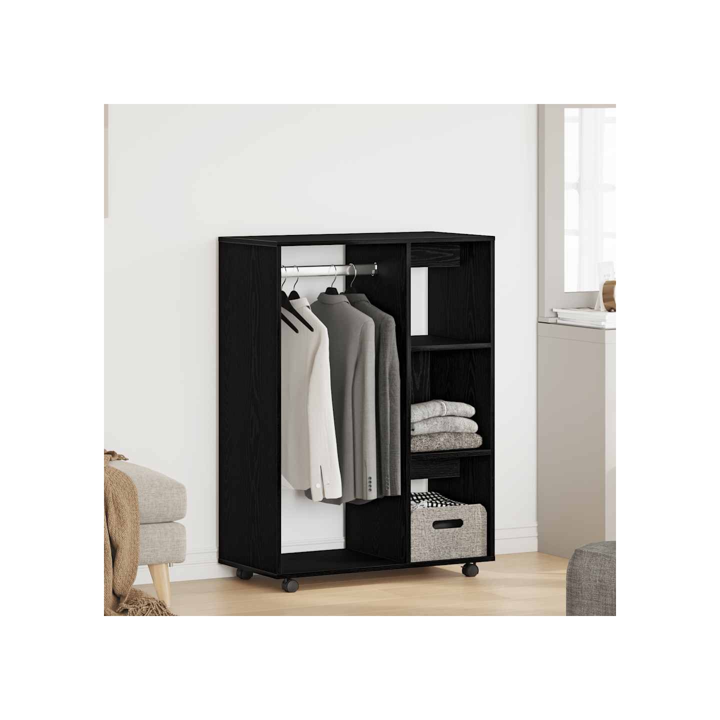 Armoire en chêne noir 80x40x110 cm Bois d'ingénierie