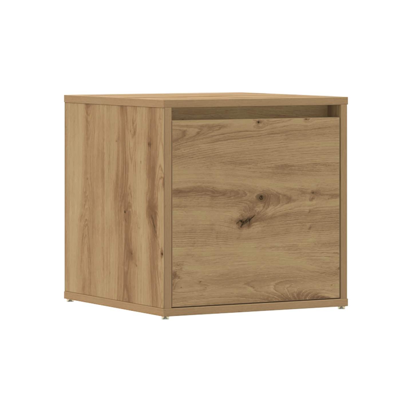 Tiroir boîte chêne artisanal 40,5x40x40 cm bois d'ingénierie