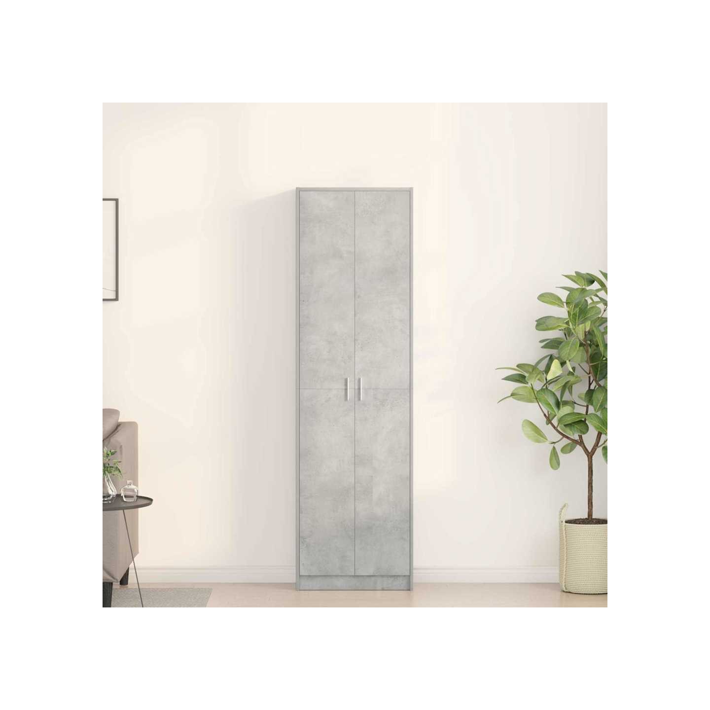 Armoire Gris béton 55 x 25 x 189 cm Bois d'ingénierie