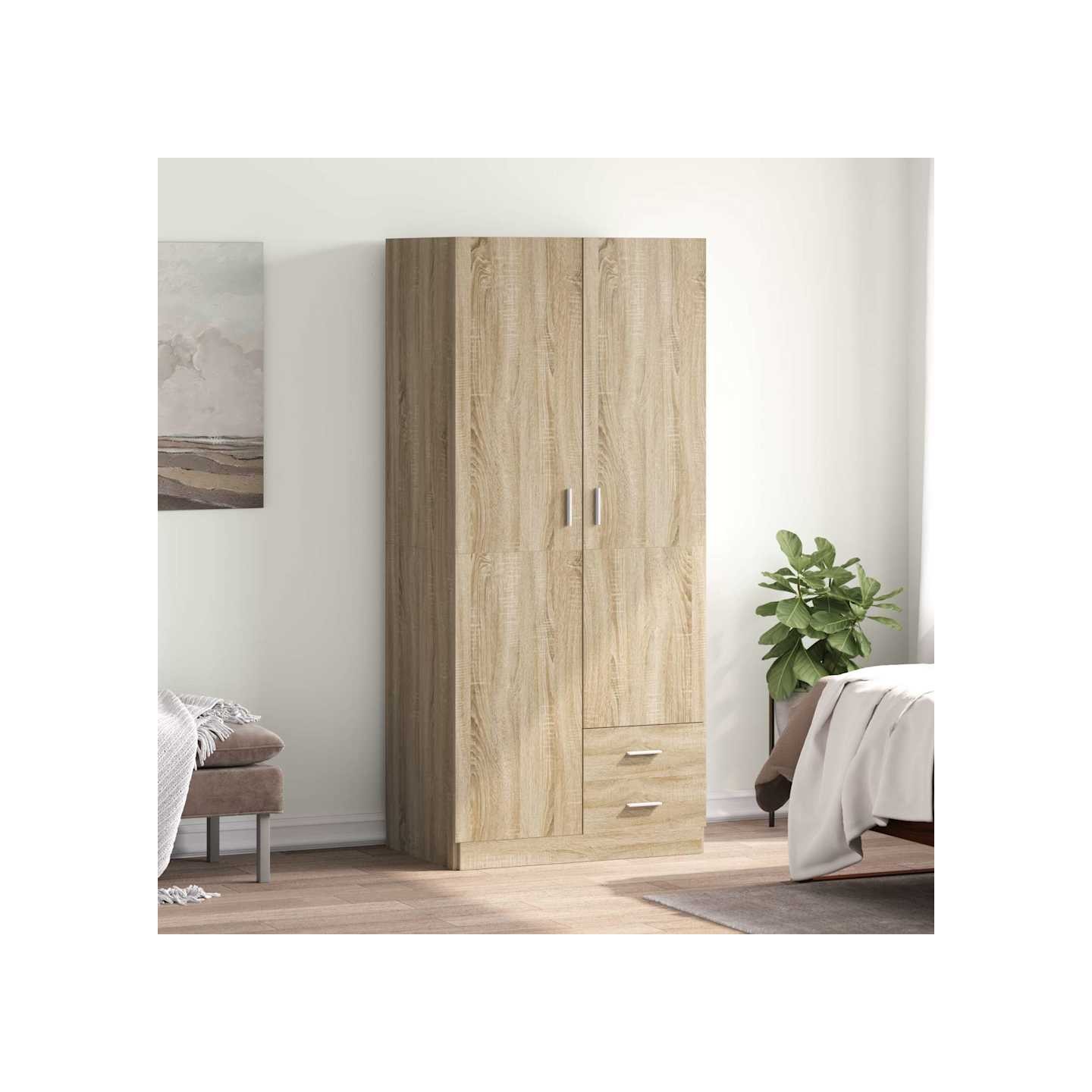 Garde-robe Chêne sonoma 80x52x180 cm Aggloméré