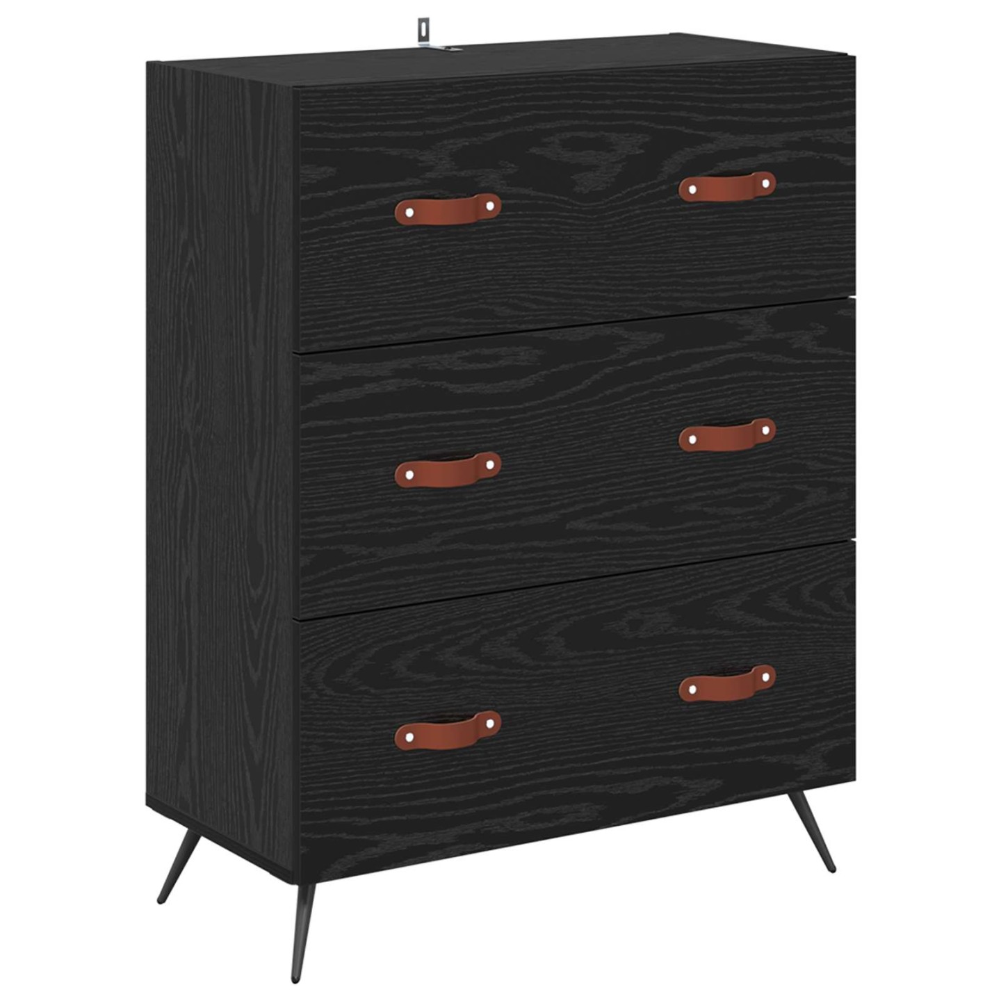 Commode Chêne Noir 69,5 x 34 x 90 cm Bois d’ingénierie