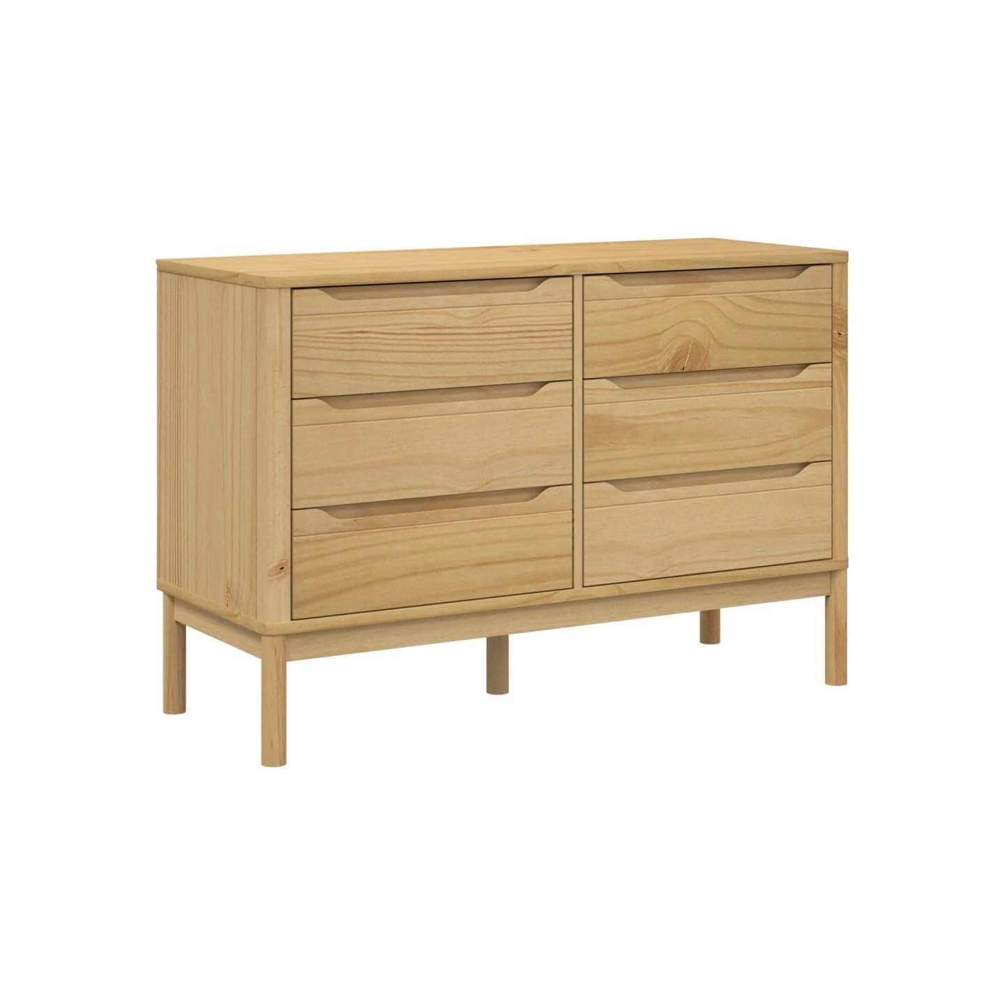 Commode FLORO cire marron bois de pin massif