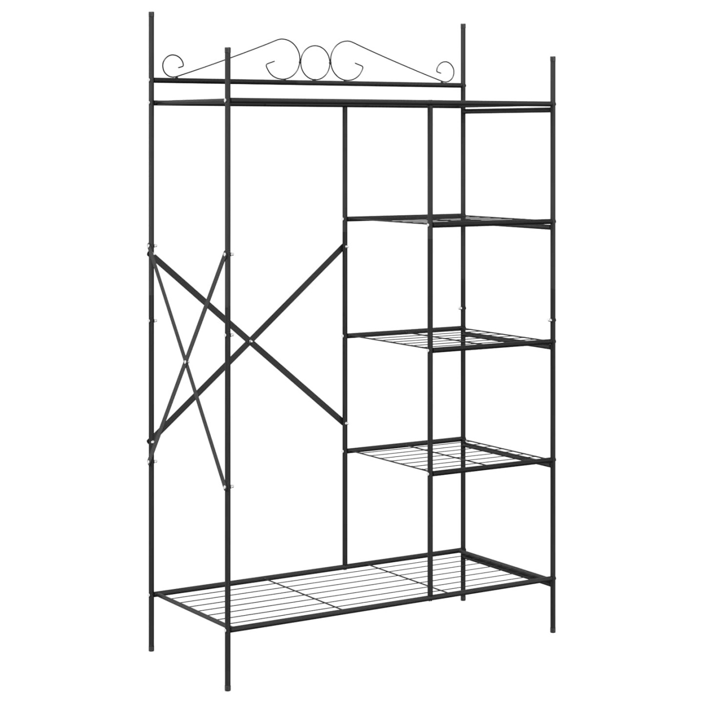 Armoire Ouverte avec étagère Noir 104,5 x 45 x 172 cm Acier