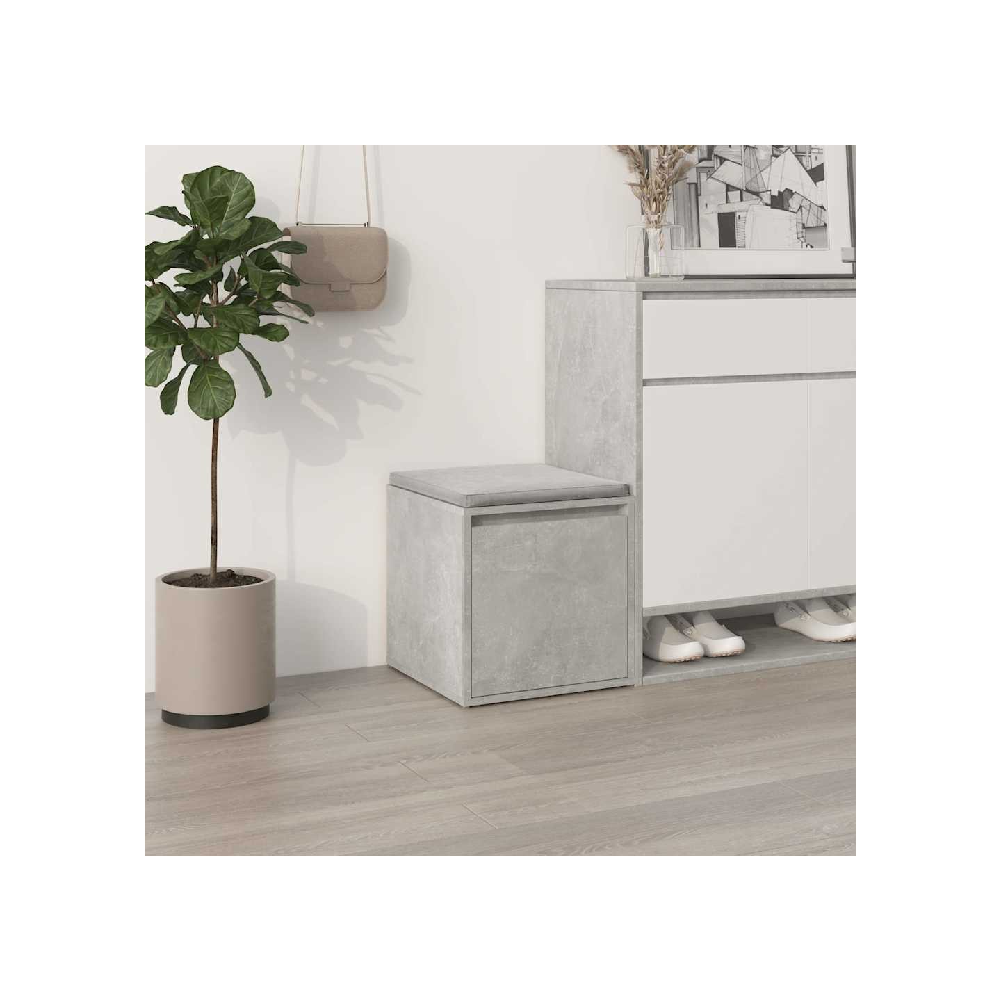Tiroir boîte Gris béton 40,5x40x40 cm Bois d'ingénierie