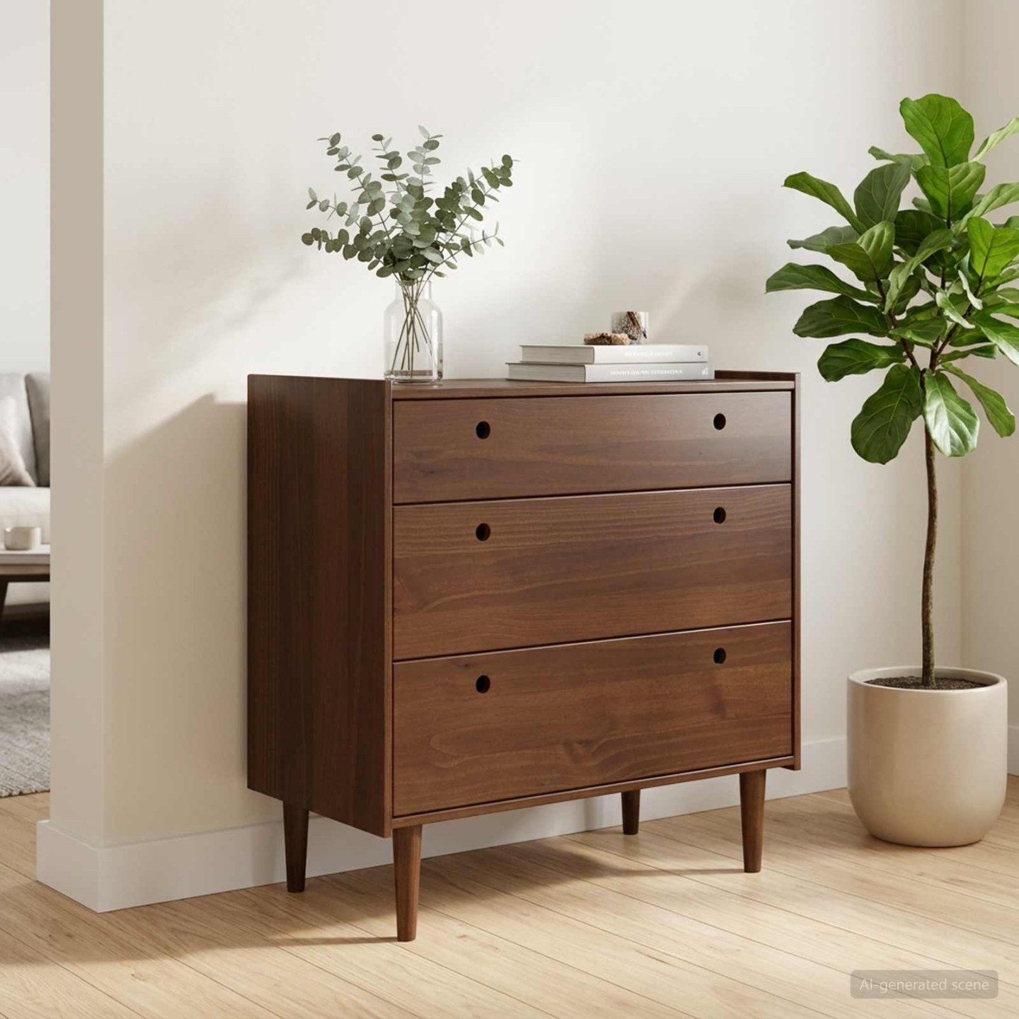 Commode BILBAO Caramel foncé 90 x 45 x 89 cm
