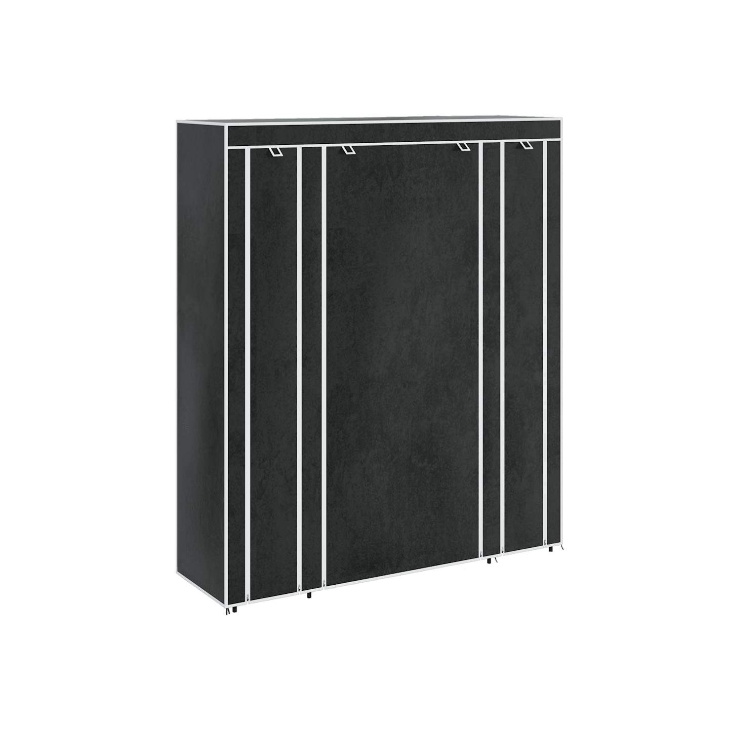Armoire avec compartiments et tiges 45 x 150 x 176 cm Noir