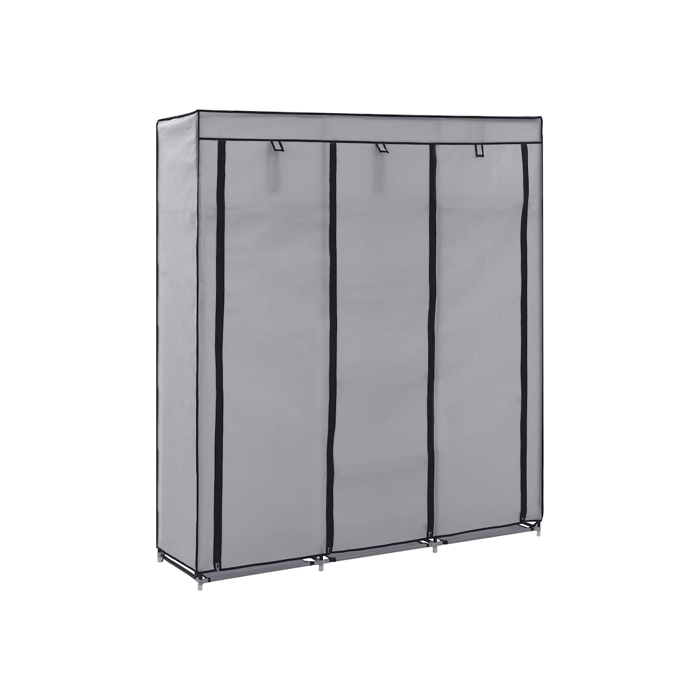 Armoire avec compartiments et barres Gris 150x45x175 cm Tissu