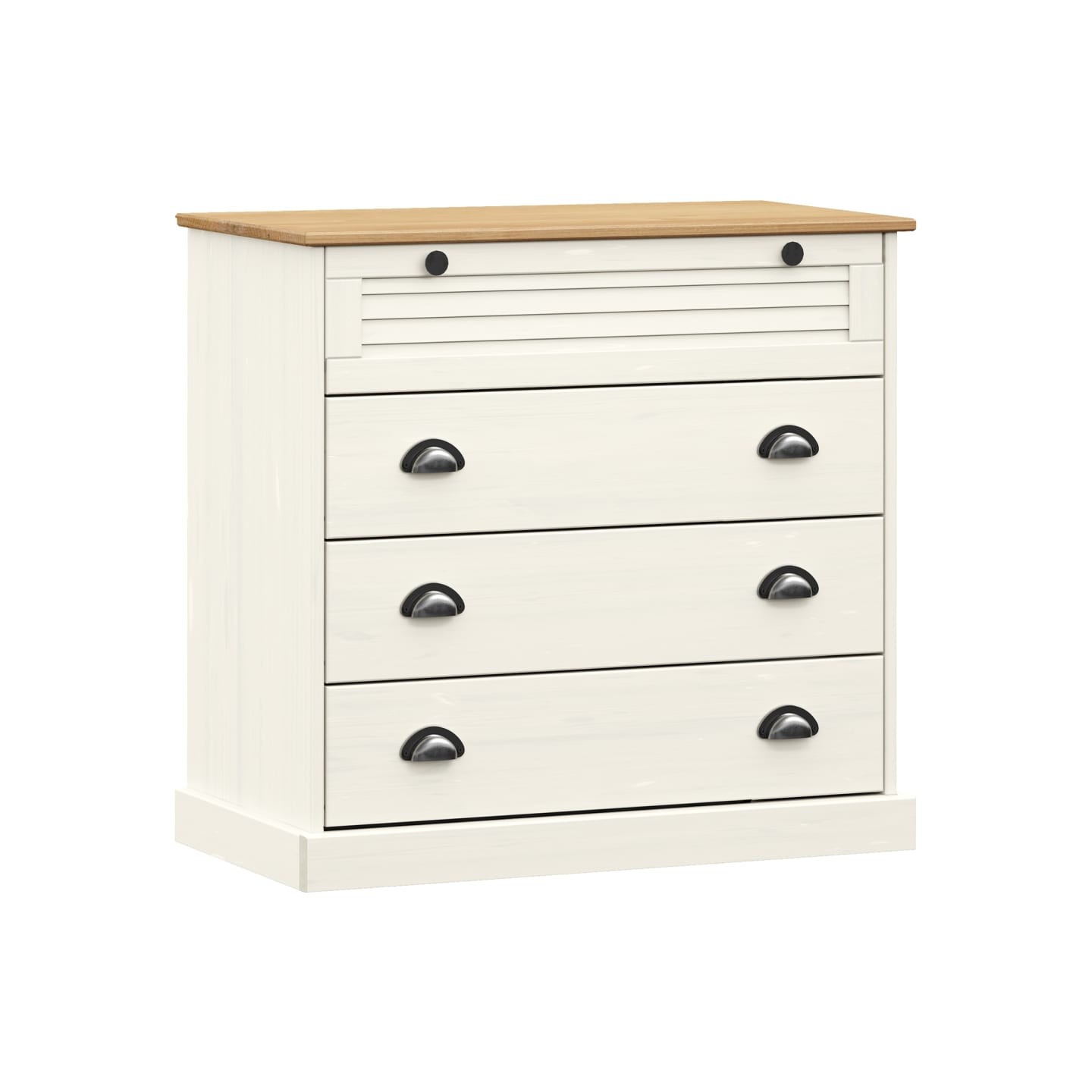 Commode VIGO blanc 80x40x76 cm bois massif de pin