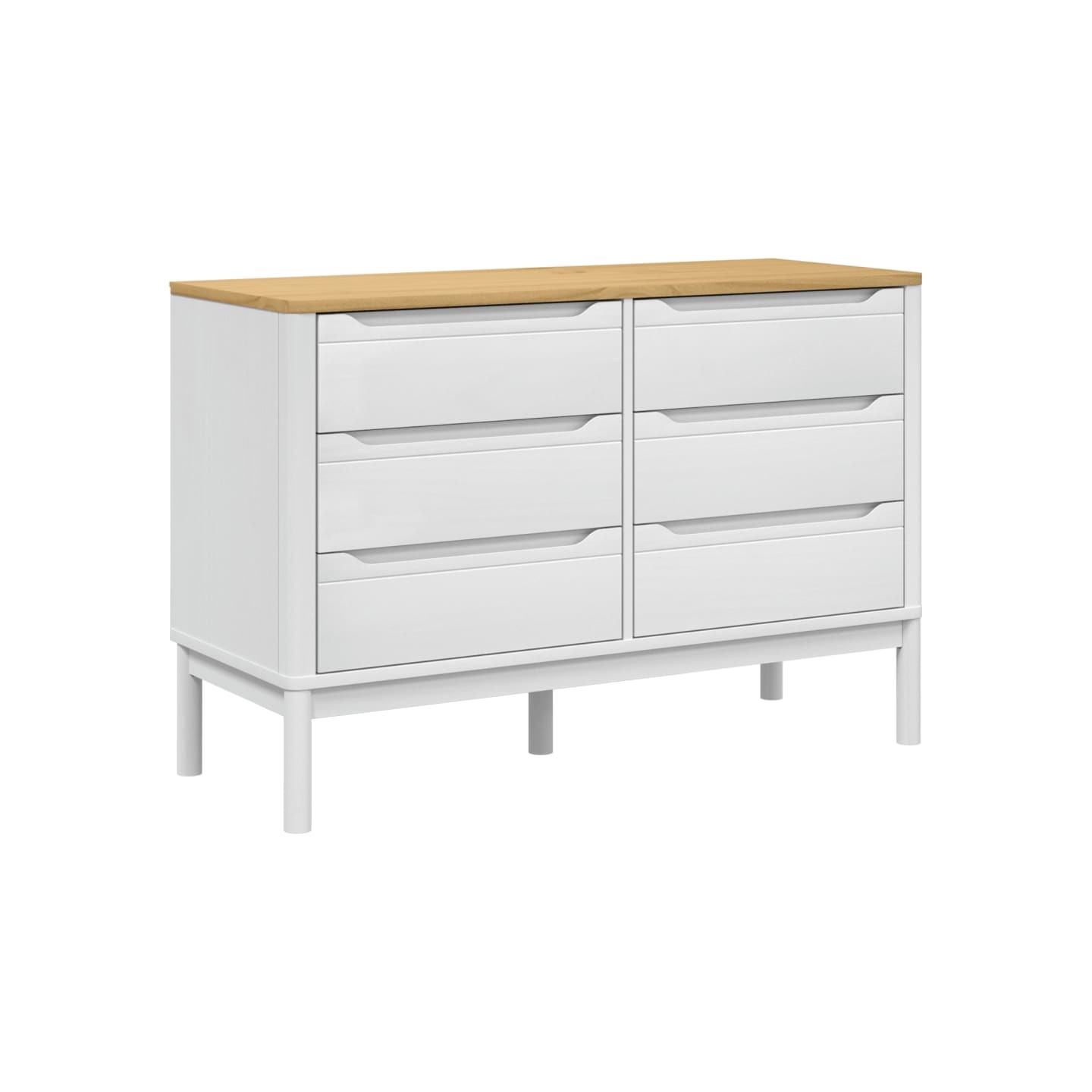 Commode FLORO blanc bois de pin massif