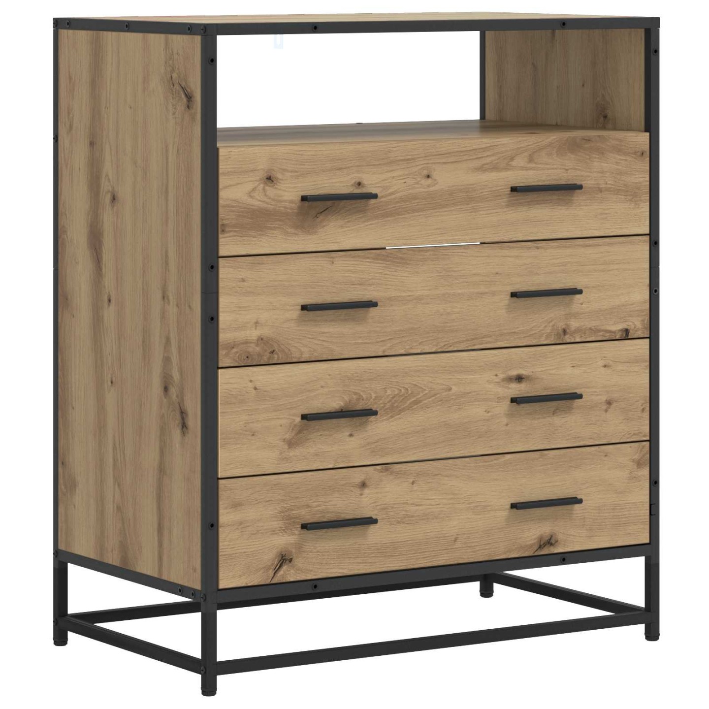 Armoire à tiroirs 4-Tiroir Chêne artisanal 70 x 41 x 83,5 cm