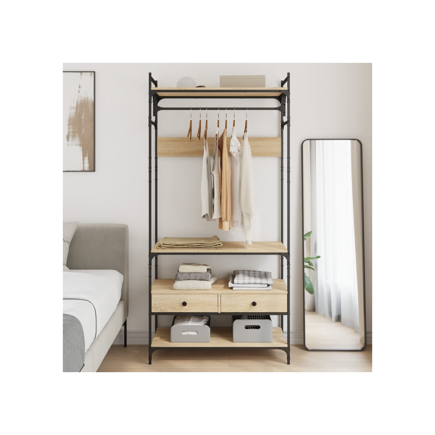 Armoire à tiroirs chêne sonoma 89x39x184,5 cm bois d'ingénierie