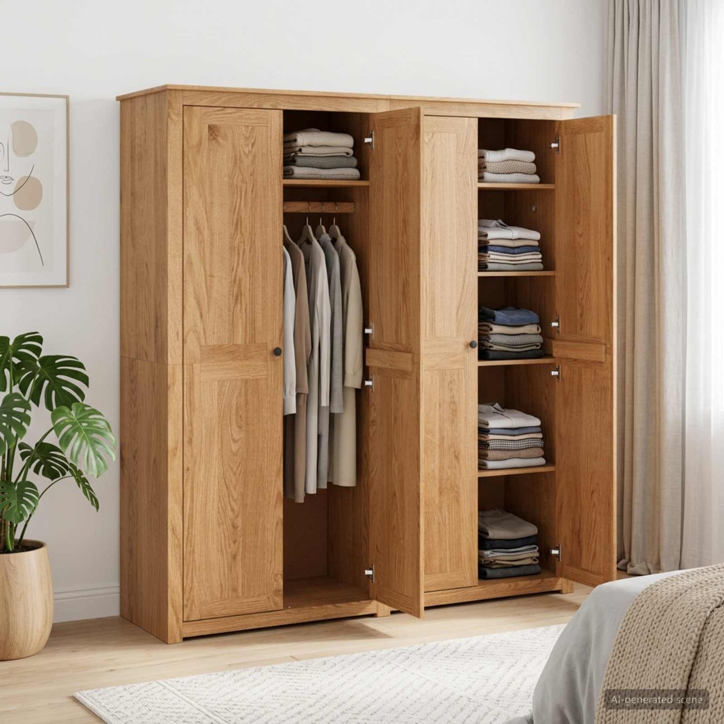 Armoire PANAMA Miel 169 x 50 x 185 cm Bois de pin massif