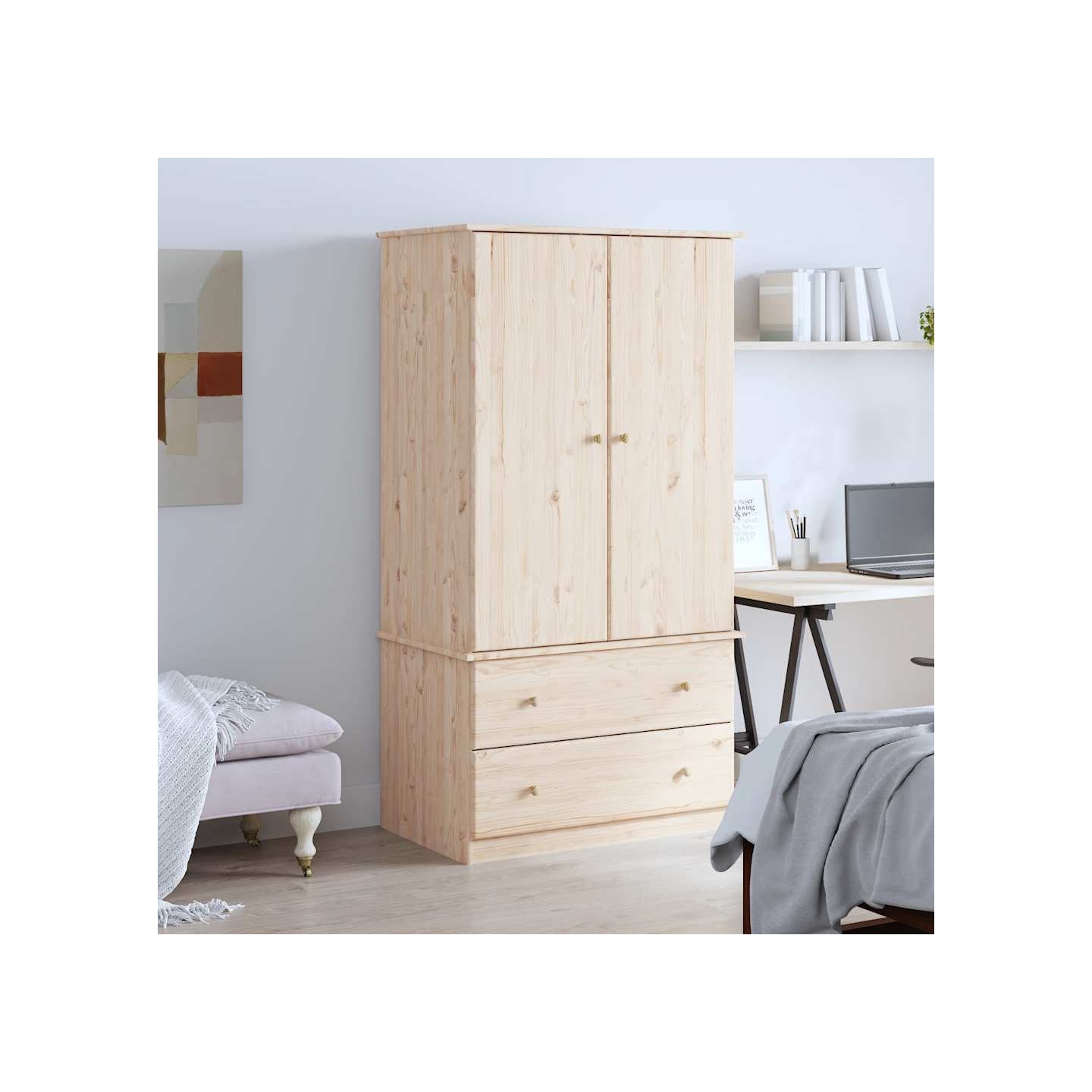 Garde-robe ALTA 90x55x170 cm bois massif de pin