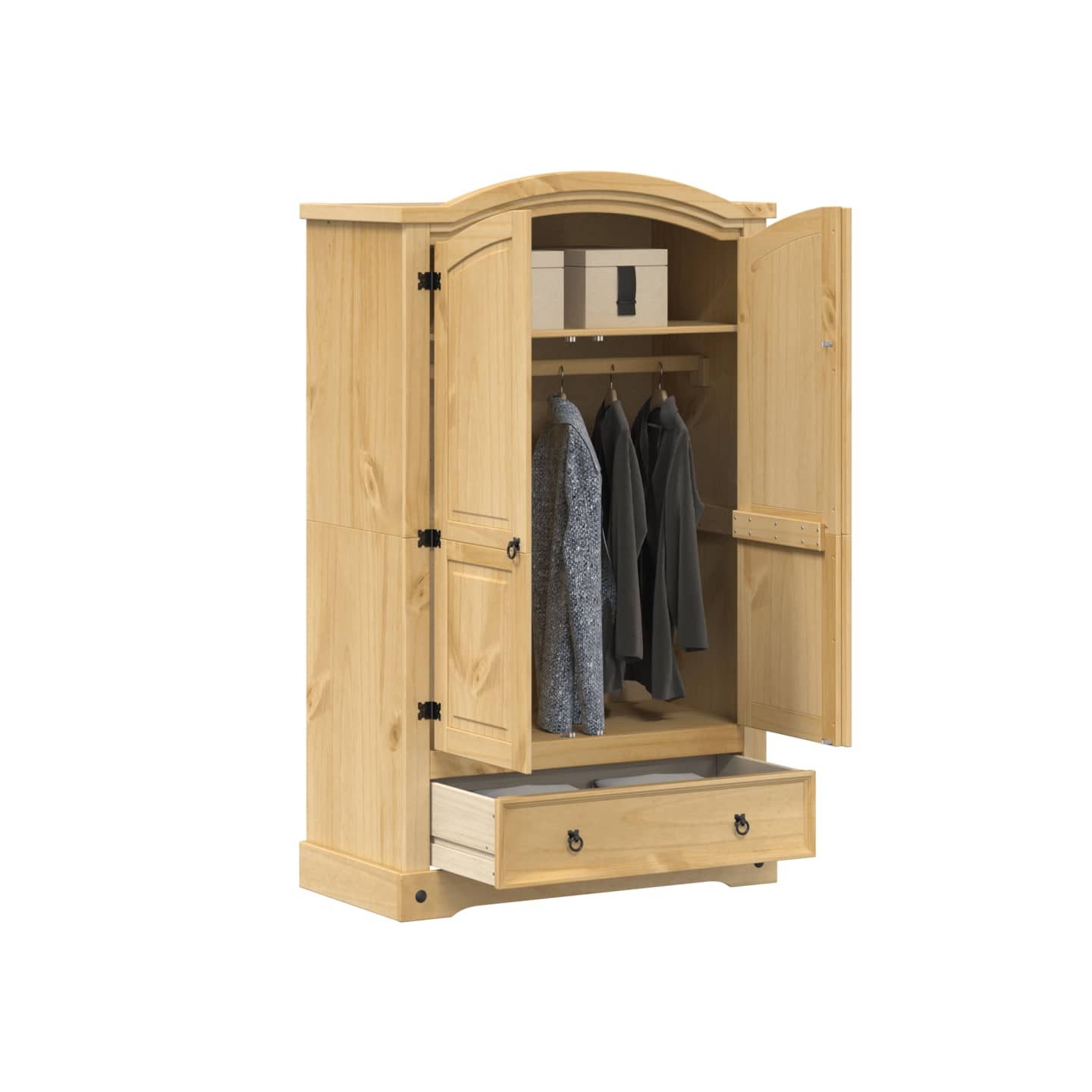 Armoire « Corona » 101 x 52 x 170 cm Bois massif Pin