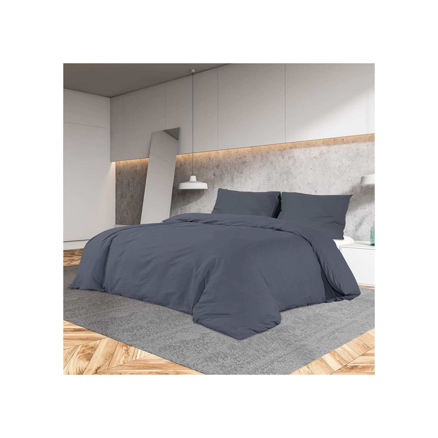 Ensemble de housse de couette Anthracite 200x200 cm Microfibre