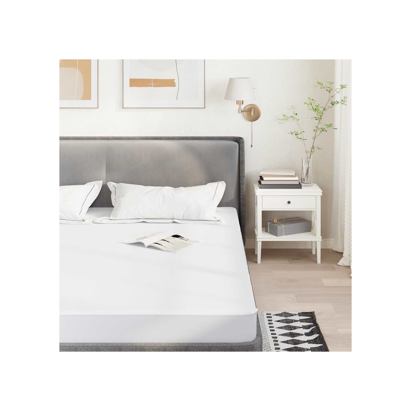 Protège-matelas blanc 90x190 cm imperméable