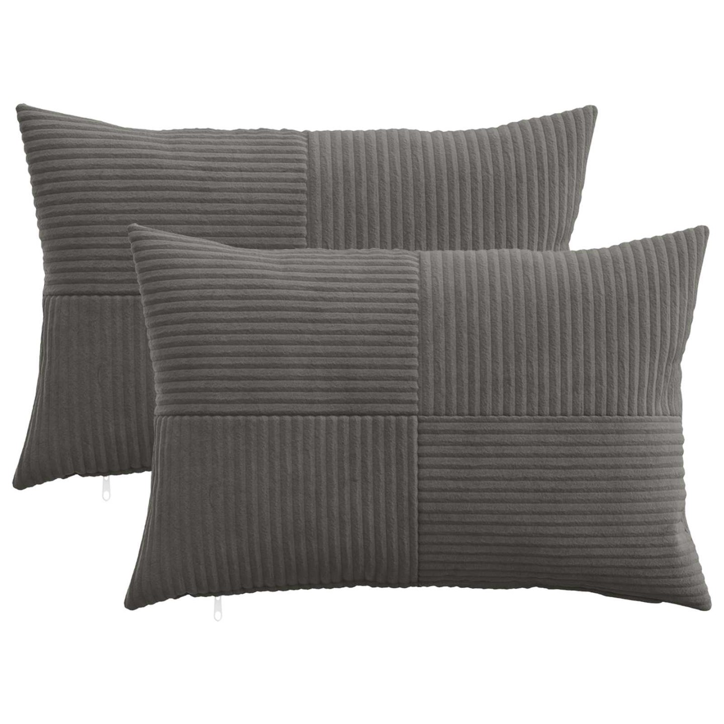 Housse de coussin 2 pc ALMELO Gris foncé 30 x 50 cm